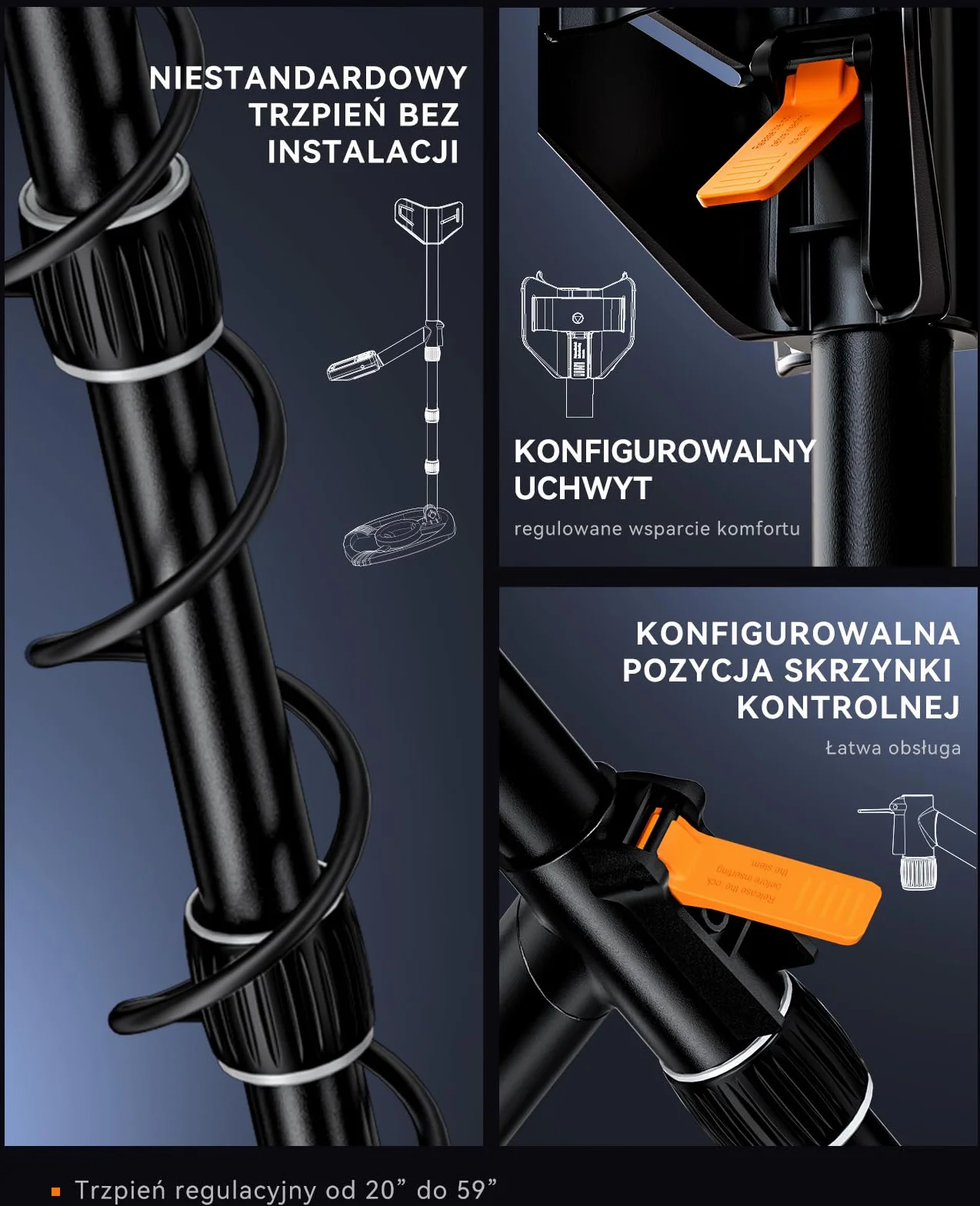 SUNPOW Wykrywacz Metalu 12 cali Wodoodporny DSP 5 Trybów Regulowana Długość 50-150 cm