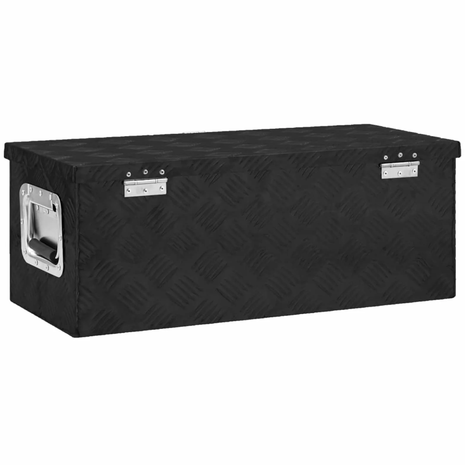 ShGaxin Aluminiowa skrzynka magazynowa czarna 70x31x27 cm, metalowa skrzynka narzędziowa, skrzynka na narzędzia, aluminiowe pudełko