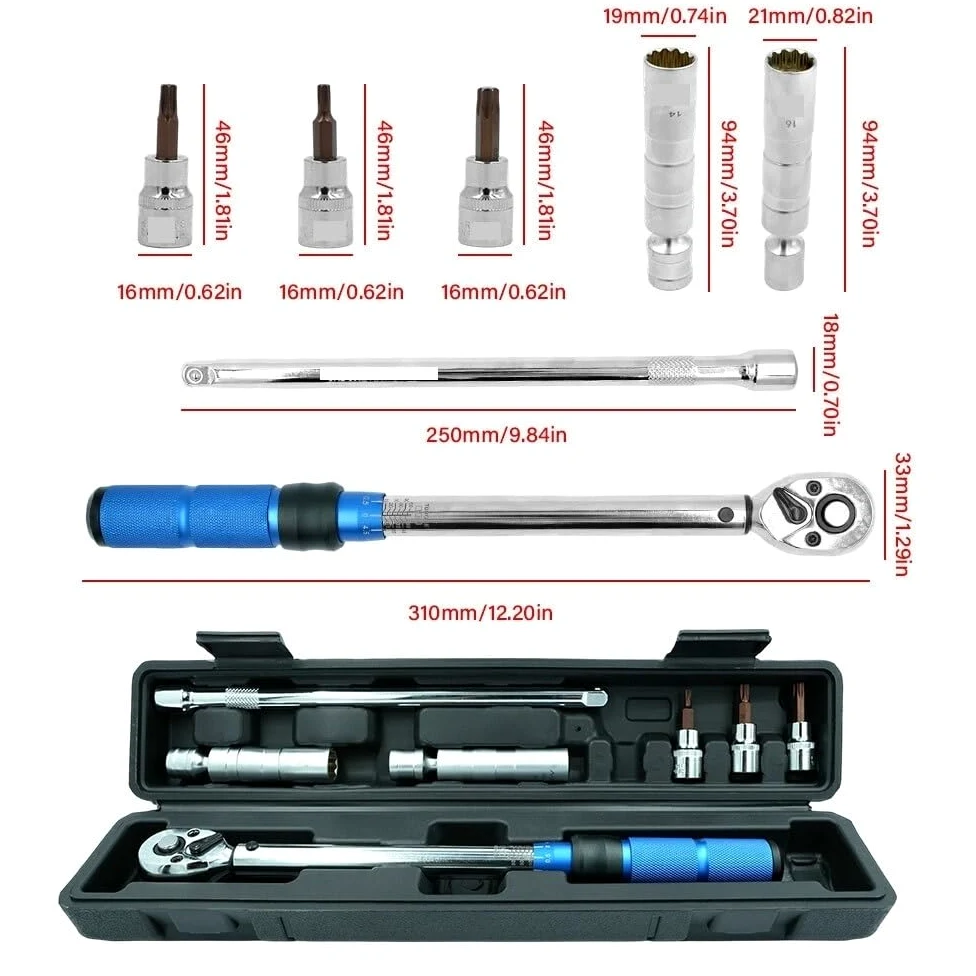 Telescopic Ratchet Klucz dynamometryczny 3/8 "7 sztuk/zestaw 10-60N. m z magnetycznym gniazdem świecy zapłonowej do naprawy silnika samochodowego klucz dynamometryczny