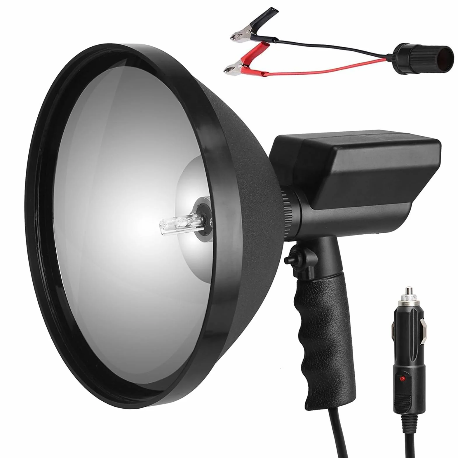 Latarka kieszonkowa 100 W HID 9 cali do użytku wewnątrz i na zewnątrz, 12 V, przenośna latarka punktowa, na kemping, do pływania łodzią, rolnictwa, reflektor roboczy