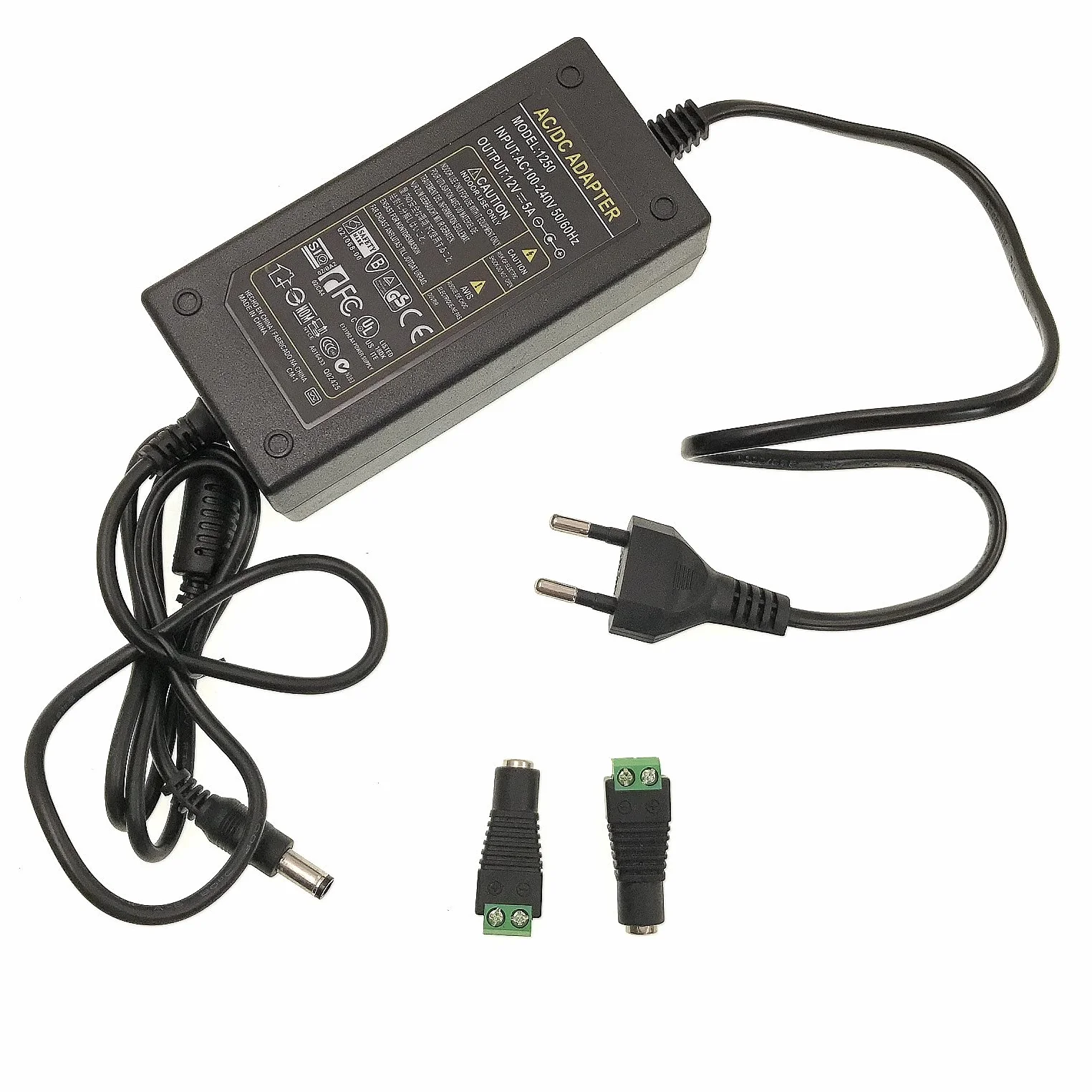 JZK 12 V 5 A 60 W adapter sieciowy z gniazdem 5,5 x 2,1 mm, AC100V-AC 240 V na DC 12 V transformator sieciowy do taśm LED, kamery CCTV, DVR NVR