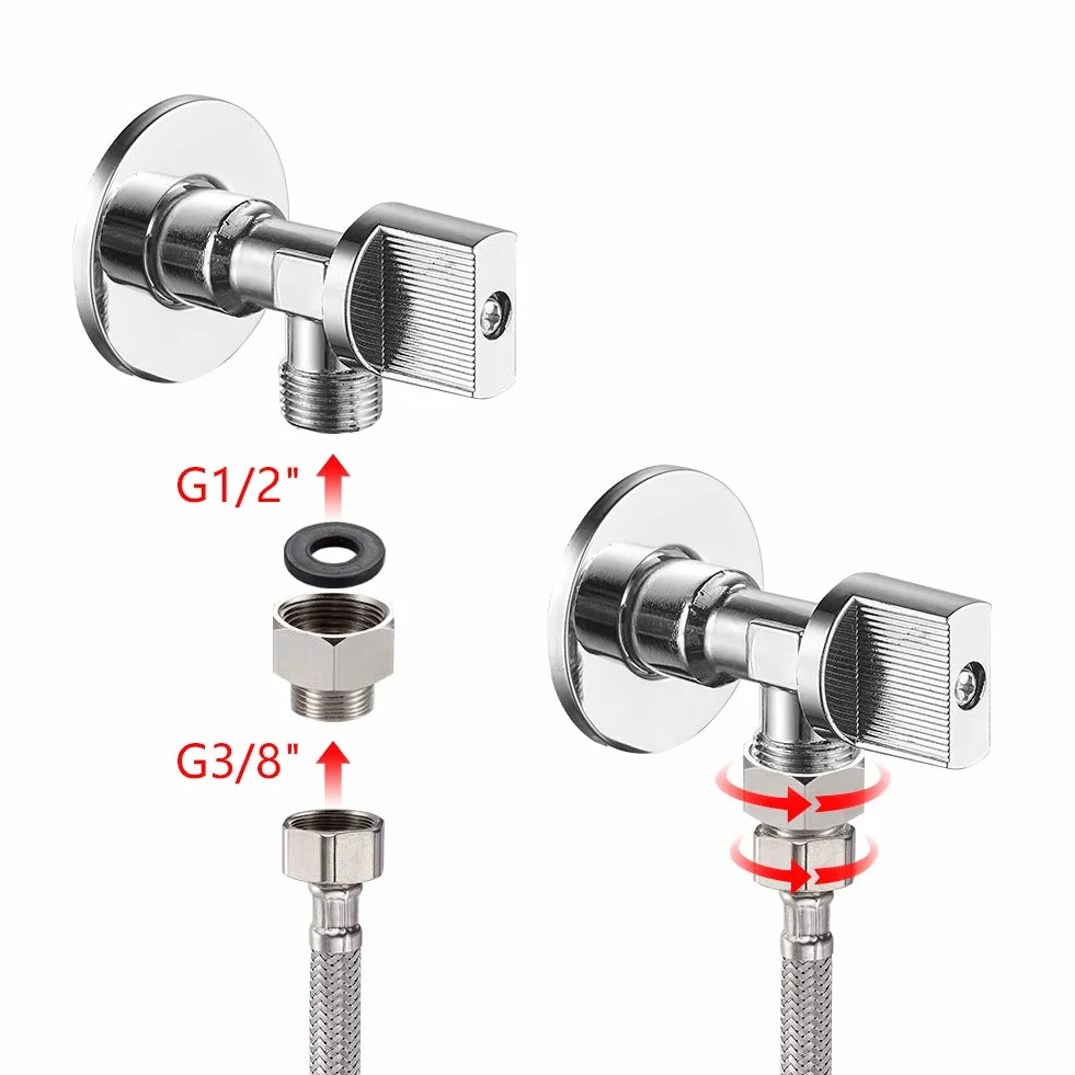 Ibergrif M3/8 cala M1/2 cala UK adapter kompresyjny wtyczka z 3/8 cala na 1/2 cala, metal, chrom, srebrny
