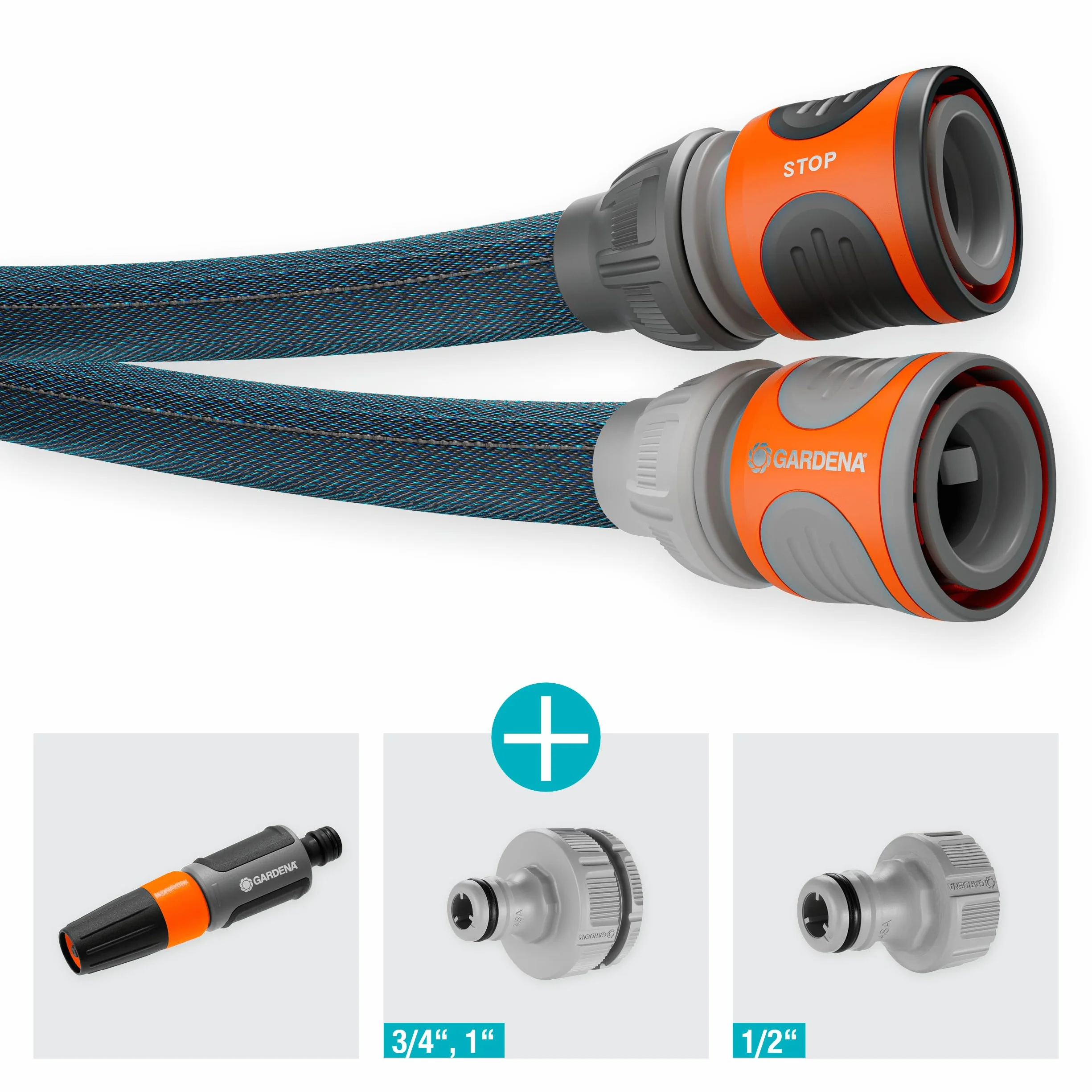 Gardena Liano Xtreme, 1/2 cala, zestaw 30 m: Wytrzymały wąż ogrodowy z materiału, do wew. kurków do wody, z wężem wewnętrznym PVC, niewielki ciężar, odporność na czynniki atmosferyczne (18477-20)