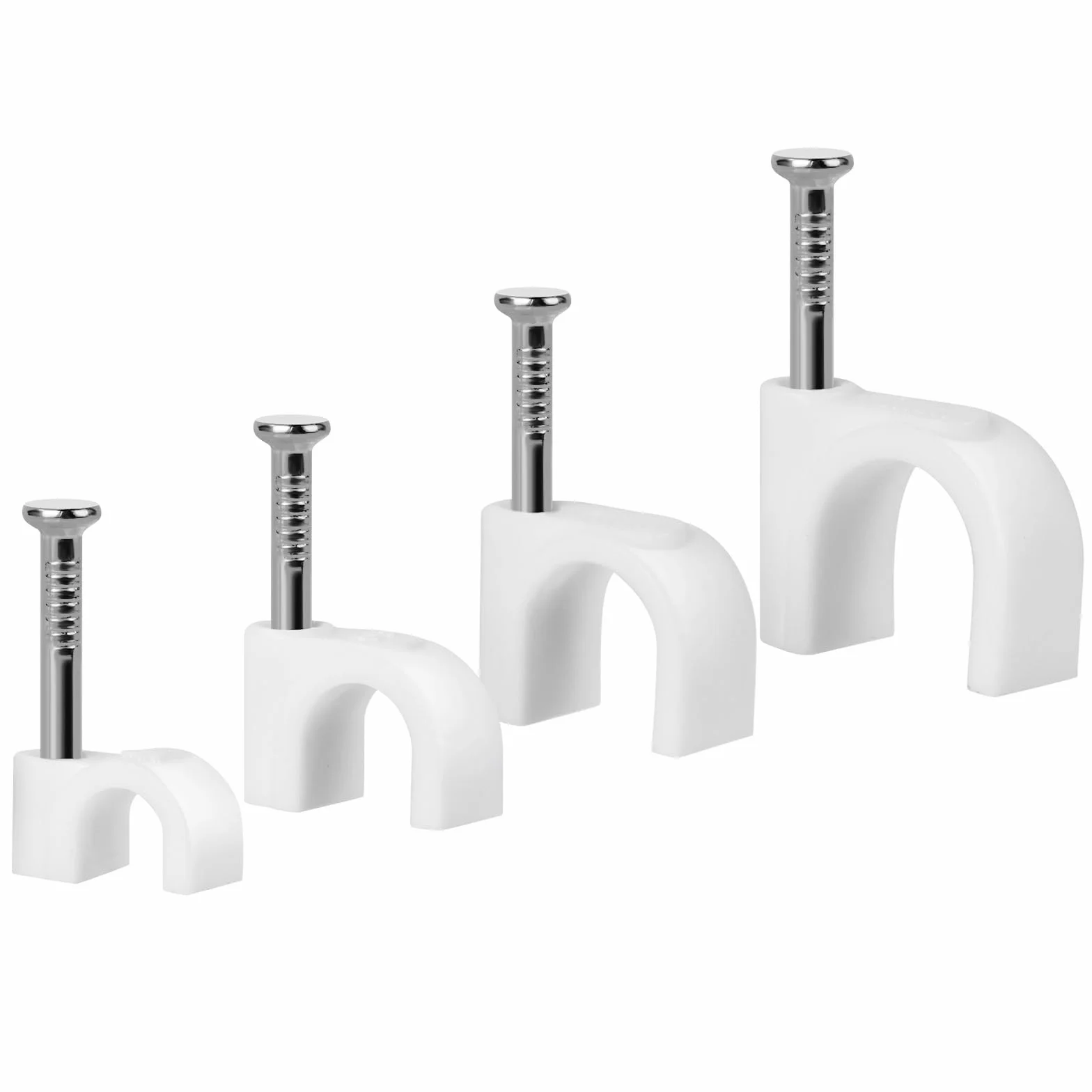 URAQT Zaciski do kabli 400 szt. Zaciski do gwoździ okrągłych uchwytów kablowych z klipsami do kabli 4 mm, 6 mm, 8 mm