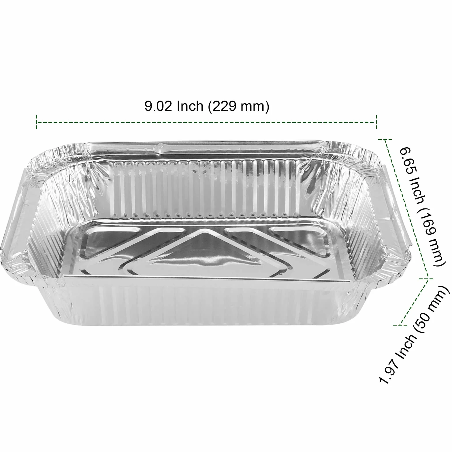 PINGEUI NGOSUET 25 aluminiowych tac do grilla z pokrywką 1000 ml 229x169x50 mm