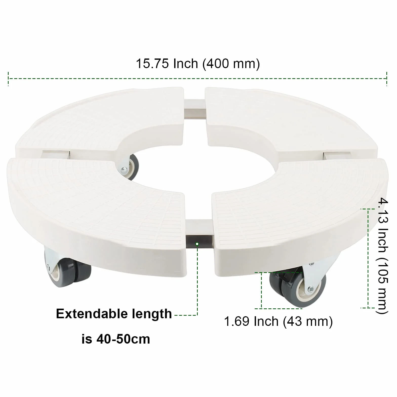 PINGEUI NGOSUET Okrągły wałek do roślin, Ø 40-50 cm, udźwig 150 kg, podstawka na rośliny z rolkami, okrągły wałek do kwiatów, regulowany wałek do roślin, deska do ogrodu domowego, doniczka na kwiaty,