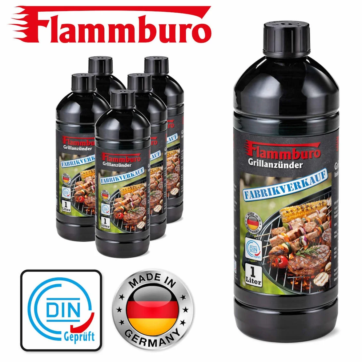 FLAMMBURO podpałka do grilla 6 x 1 litr płynna rozpałka