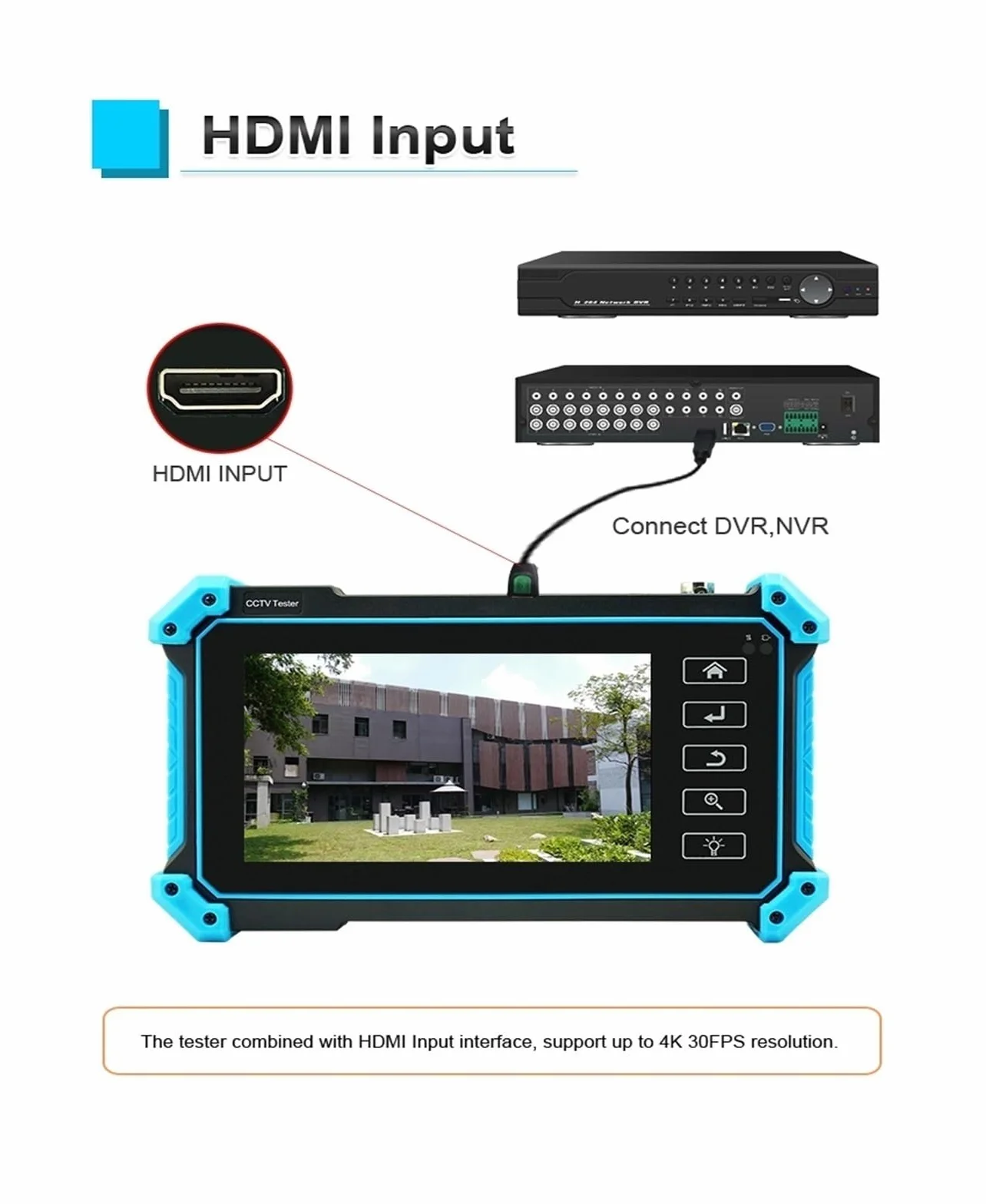 Tester Systemów CCTV, 12MP Tester IPC 8MP/AHD/CVI/TV/SDI CCTV Z Wejściem VGA 5.4in Monitor Do Testera Kamer IP CFTV(IPC-5200C Plus)