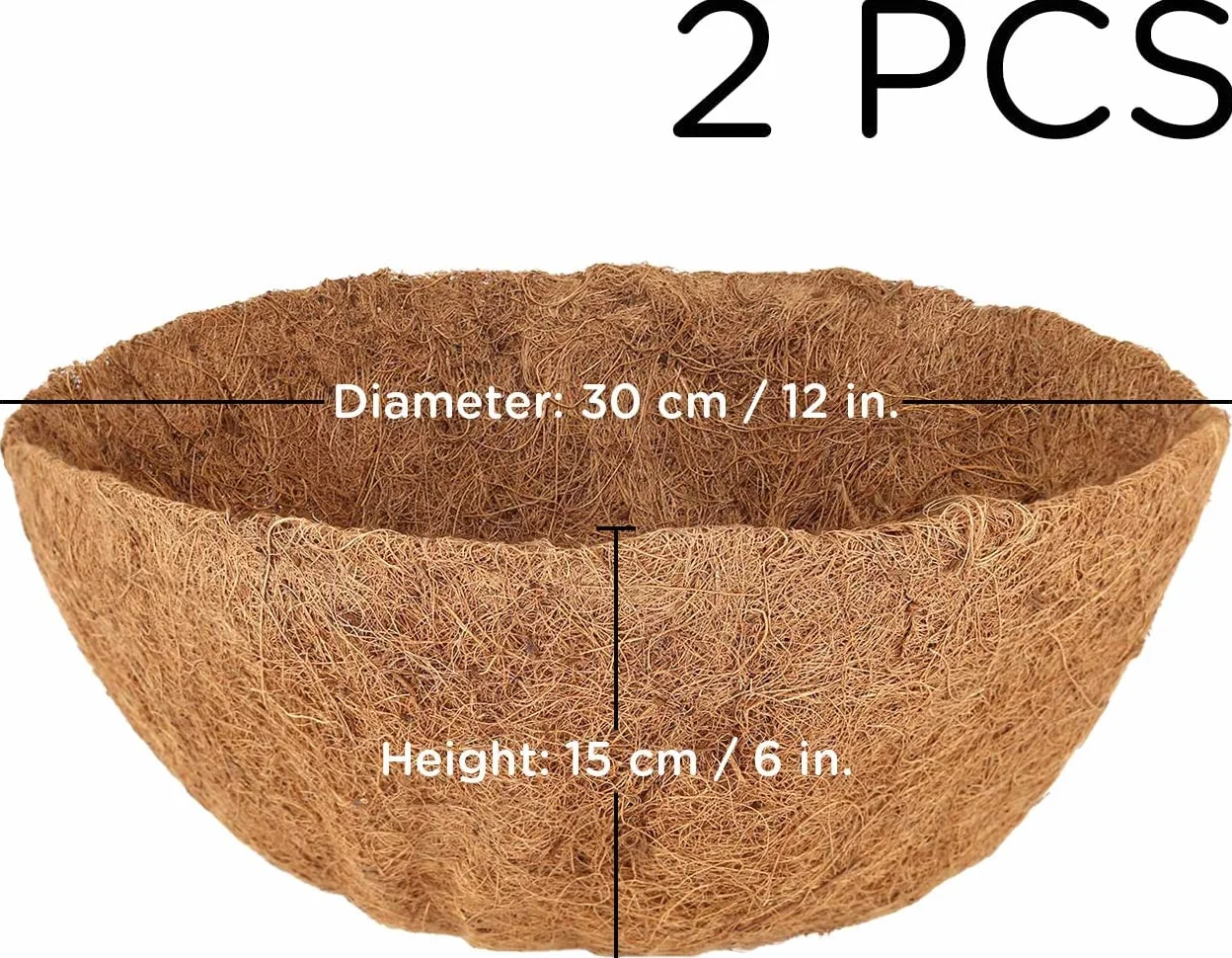 LUTER wkładka z włókna Coco 30 cm 2-pak do wiszącego kosza