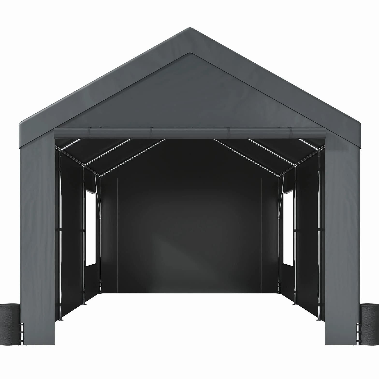 VEVOR Garaż namiotowy, 3,7 x 6 x 2,96 m, namiot garażowy z dwustronnie powlekanego PE 180 g/m² i ocynkowanej rury stalowej, namiot magazynowy, średnica kolumny, namiot narzędziowy dla 2-3 osób