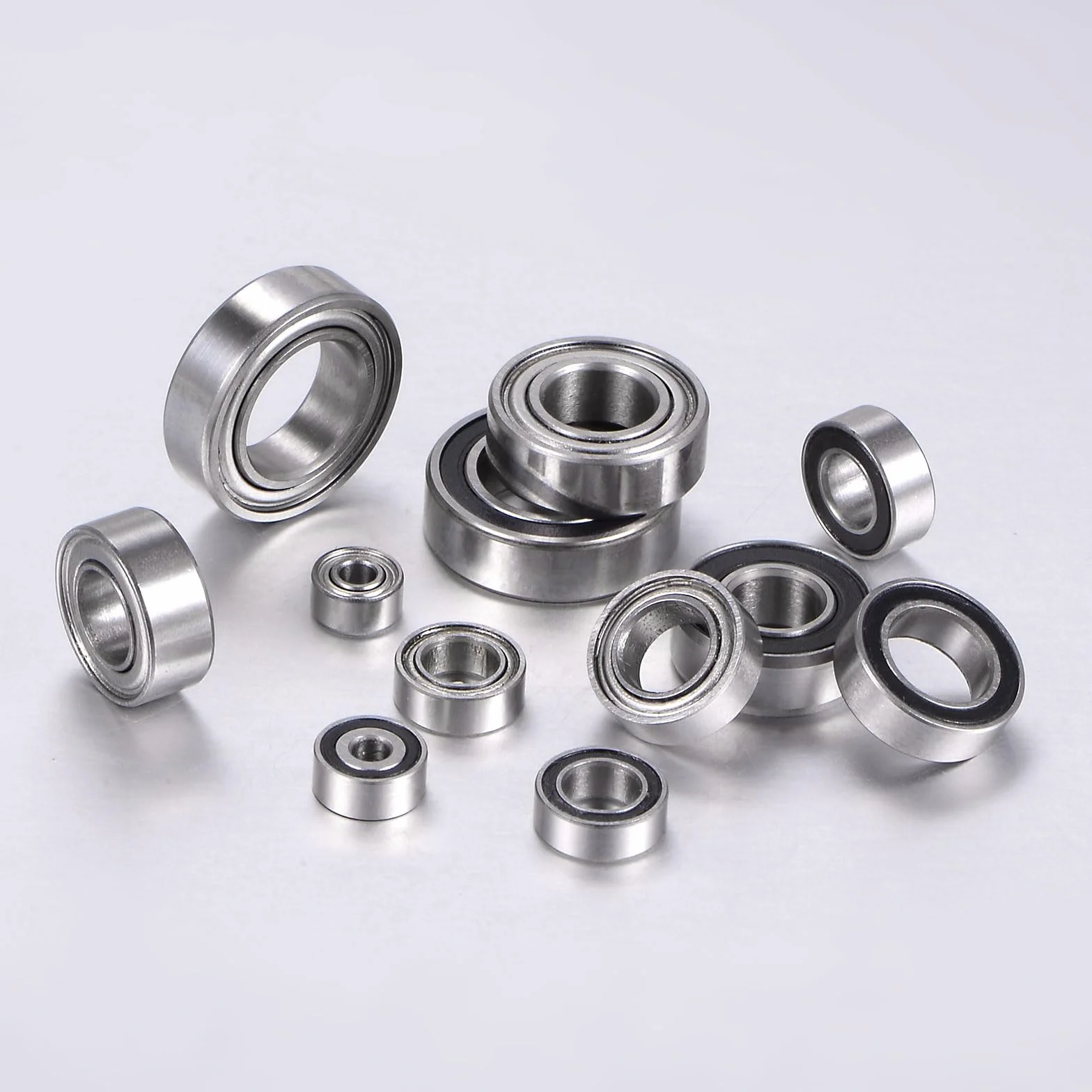 sourcing map 15 sztuk MR128-2RS łożyska kulkowe zwykłe 8 x 12 x 3,5 mm stal chromowana miniaturowe łożyska podwójnie uszczelnione łożysko precyzyjne, P6 (ABEC 3)