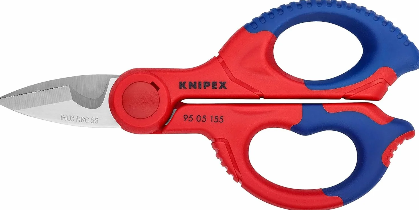 KNIPEX Nożyczki dla elektryków Z wielokomponentowymi nasadkami, wzmacniane włóknem szklanym 160 mm, 95 05 155 SB
