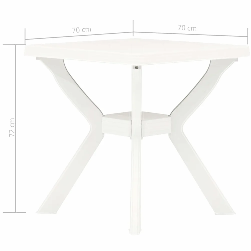 vidaXL Stolik bistro biały 70x70x72 cm plastikowy