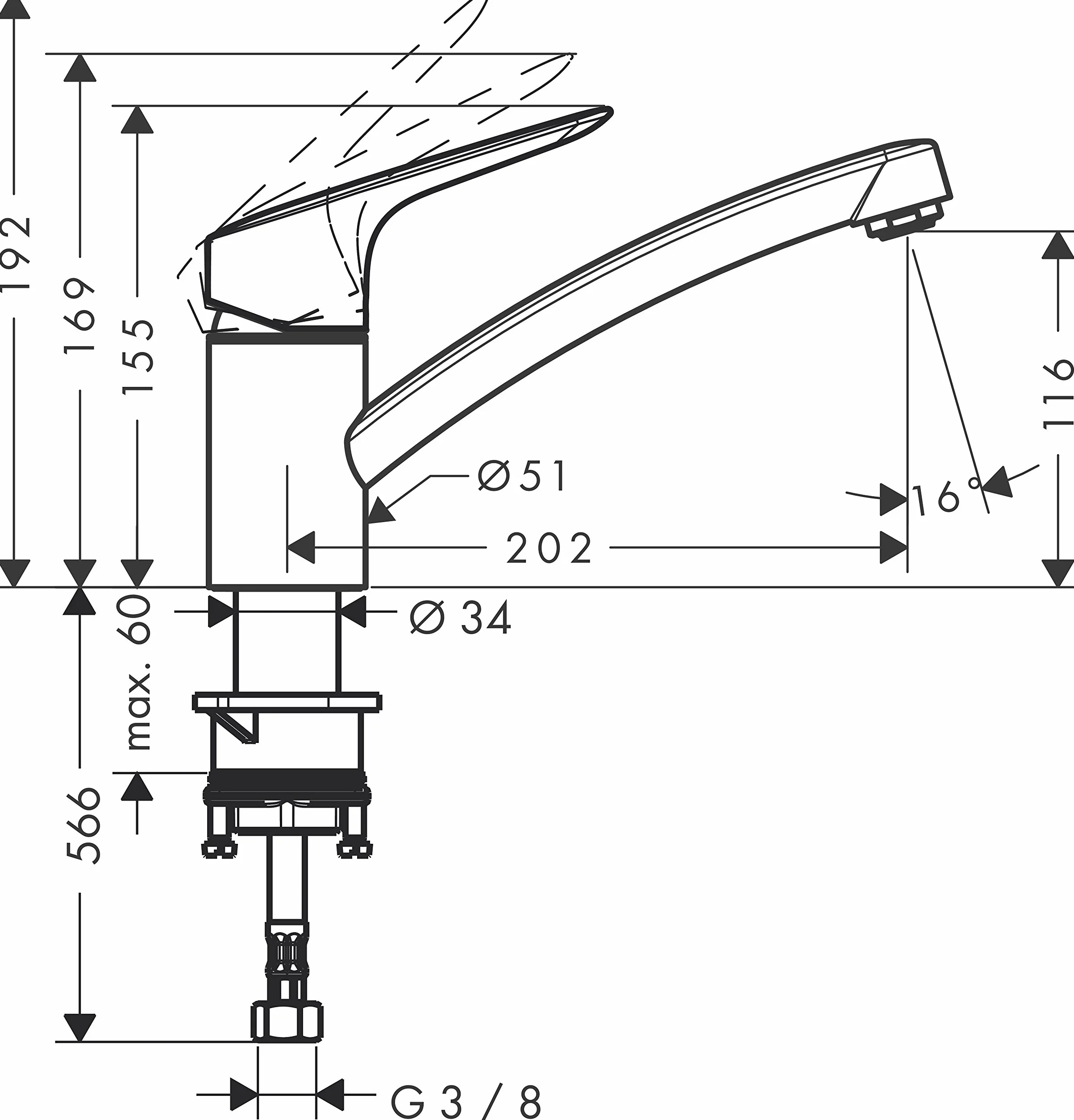 Hansgrohe 13860000 Mysport S bateria zlewozmywakowa do zlewów kuchennych, z dyszą obrotową 360°, szara, 13860800