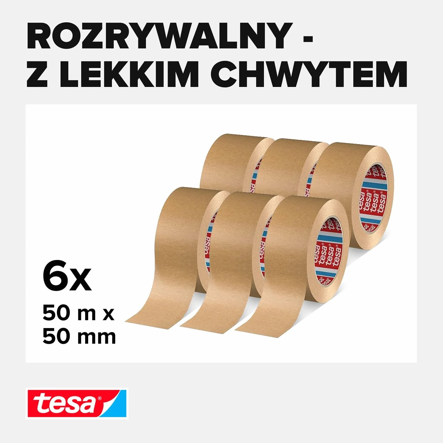 Tesa 4713 Taśma do Pakowania, Brązowy, 50 m x 50 mm