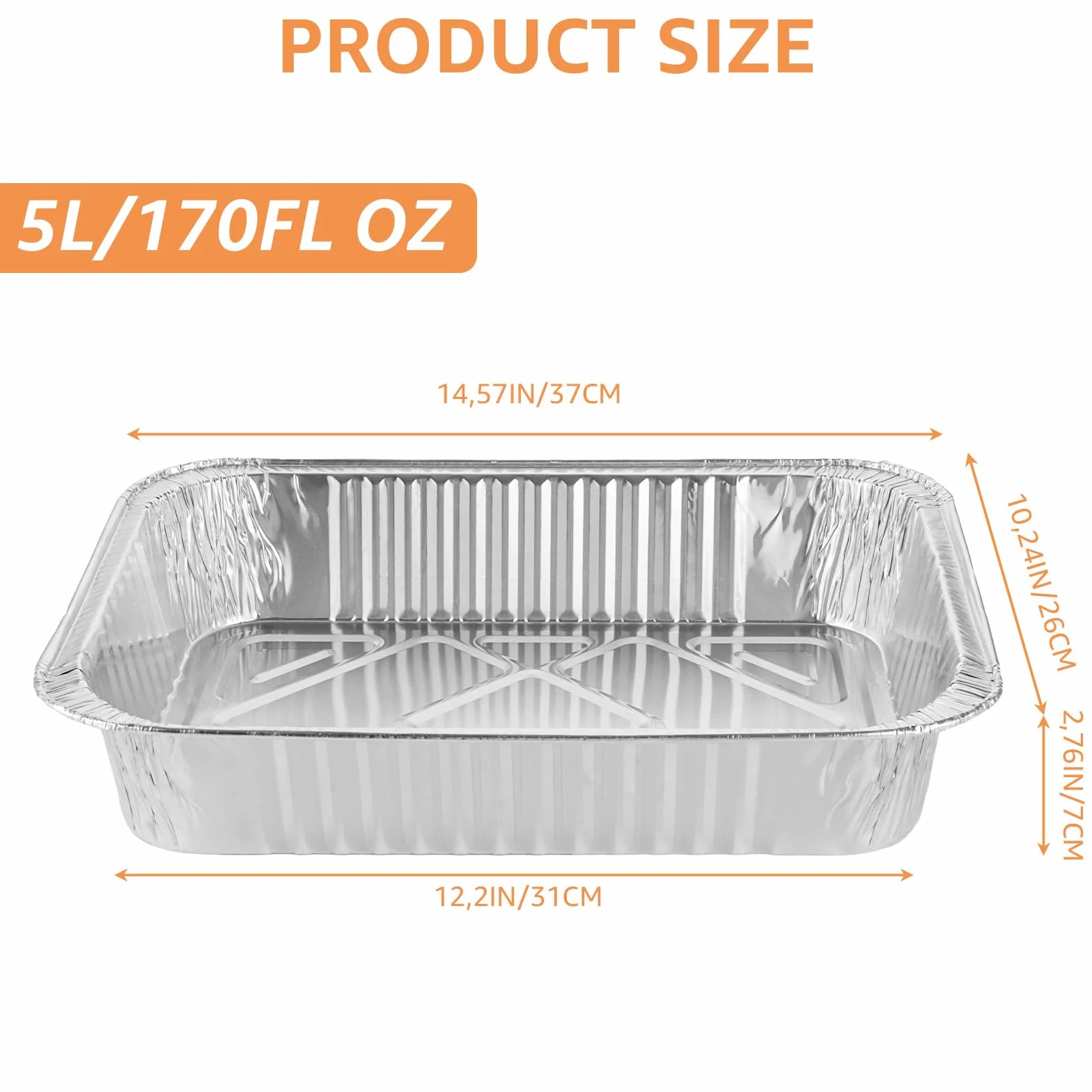 SHUESS aluminiowe miski do grilla 5000 ml 37x26x7 cm jednorazowe
