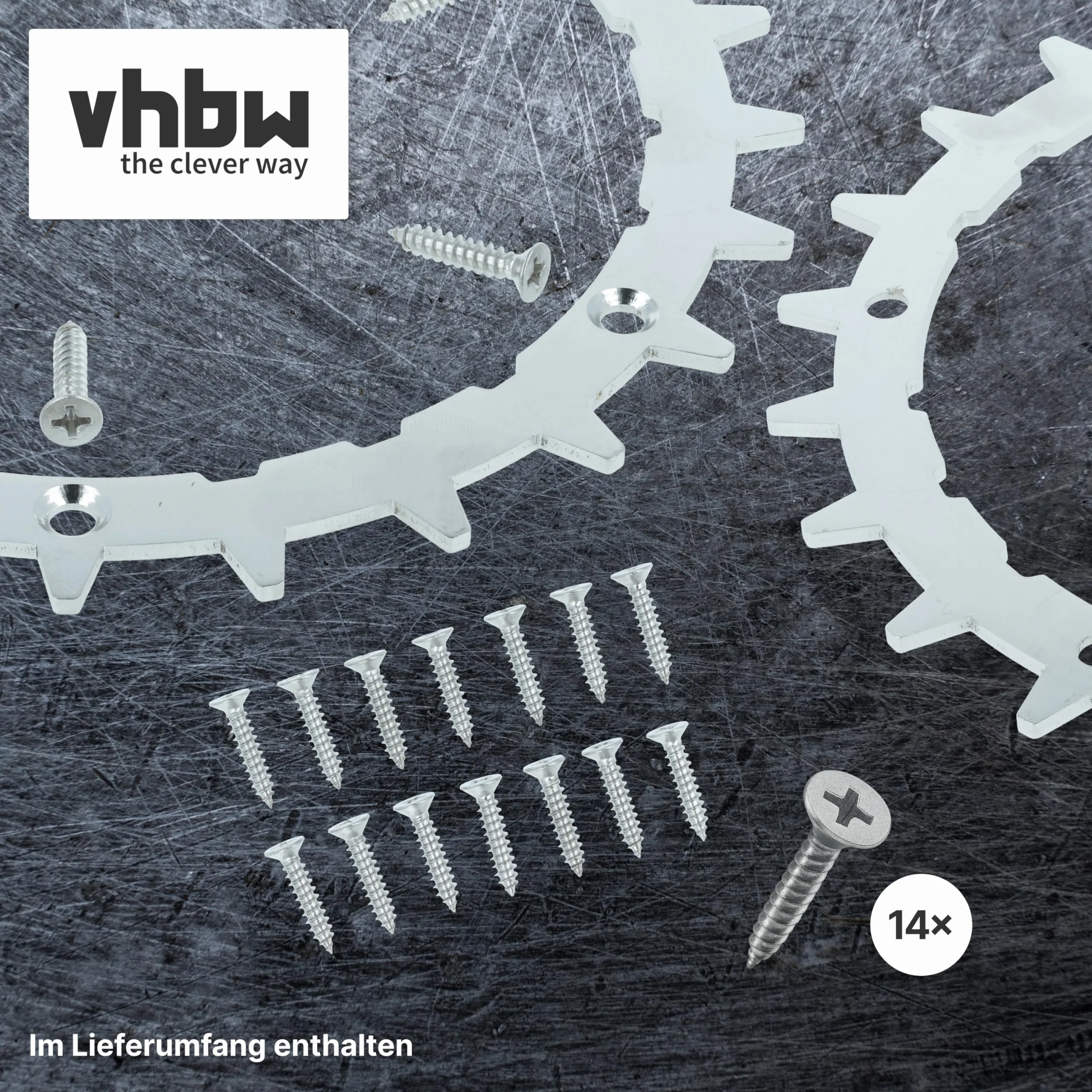 vhbw 2 x koło zębate kompatybilne z Bosch Indego 350, 400, M700, 2021, M+ 700 robot do koszenia trawy, stal nierdzewna, 24 zęby, wraz ze śrubami