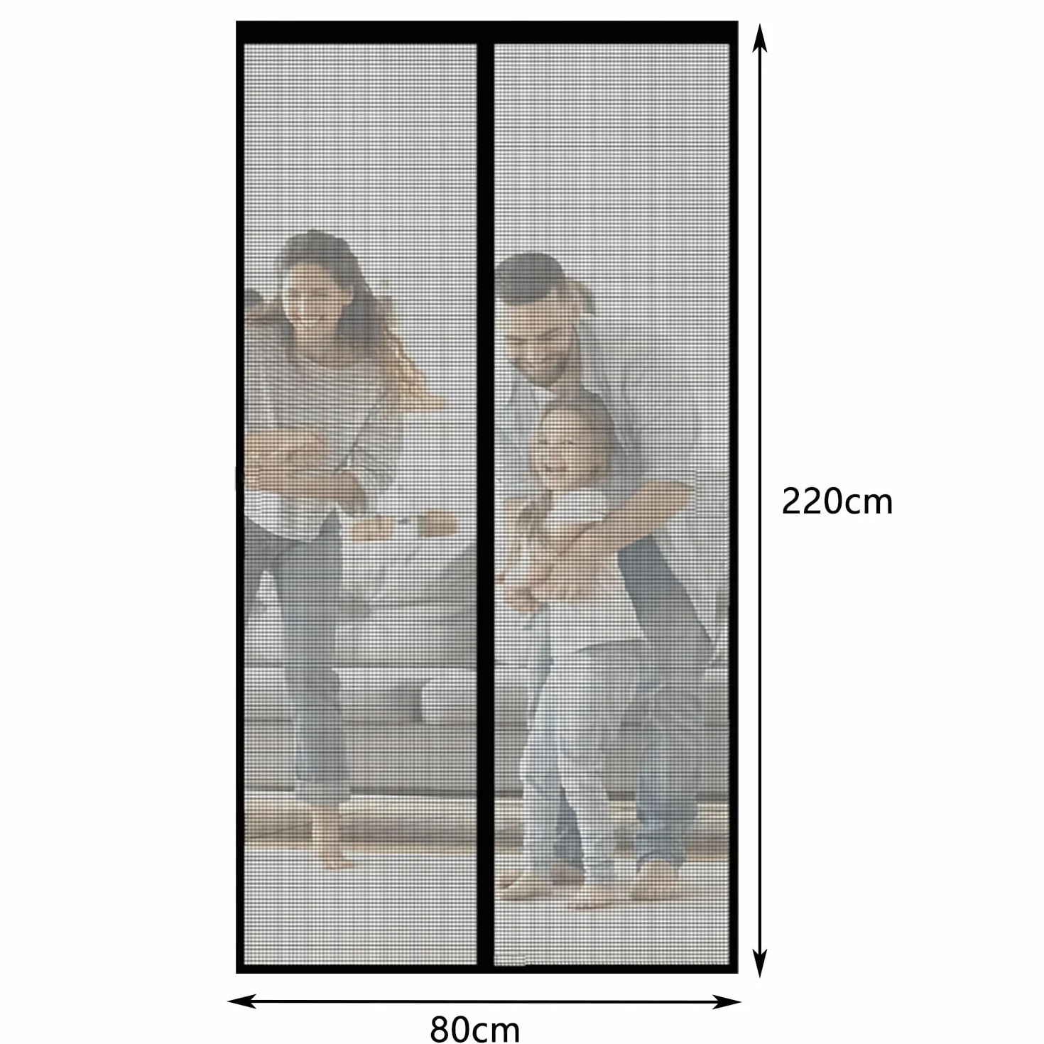 Moskitiera magnetyczna do drzwi okiennych 80 x 220, czarna, ochrona przed owadami w postaci magnetycznej zasłony do drzwi i okien, do korytarza, patio, łatwa instalacja