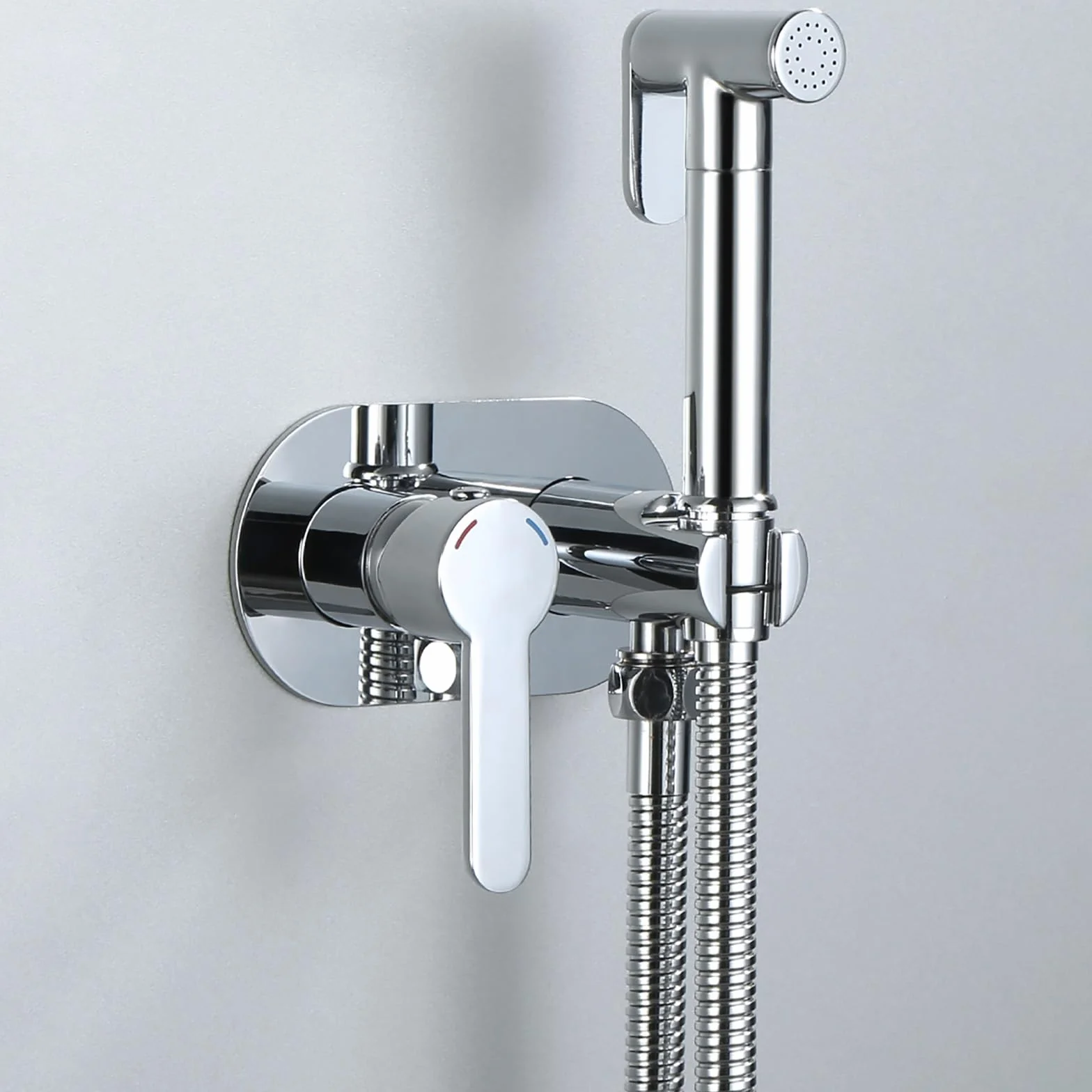 Zestaw natrysku bidetu na ciepło i zimno, mosiężny ręczny bidet toaletowy z wężem 1,5 m, montowany na ścianie zestaw natryskowy do toalety dla łatwej higieny i komfortu