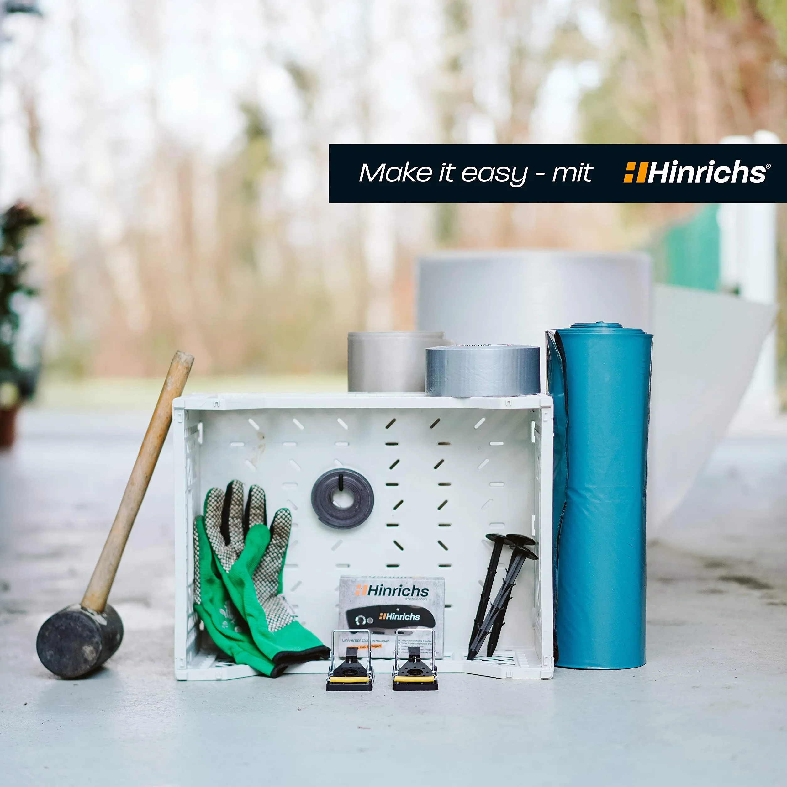 Hinrichs Kołki do Gruntu 100 Sztuk - Kołki do mocowania agrowłókniny 6 Kolców Długość 14,5 cm, Srednica Główki 35 mm - Kotwy ogrodowe