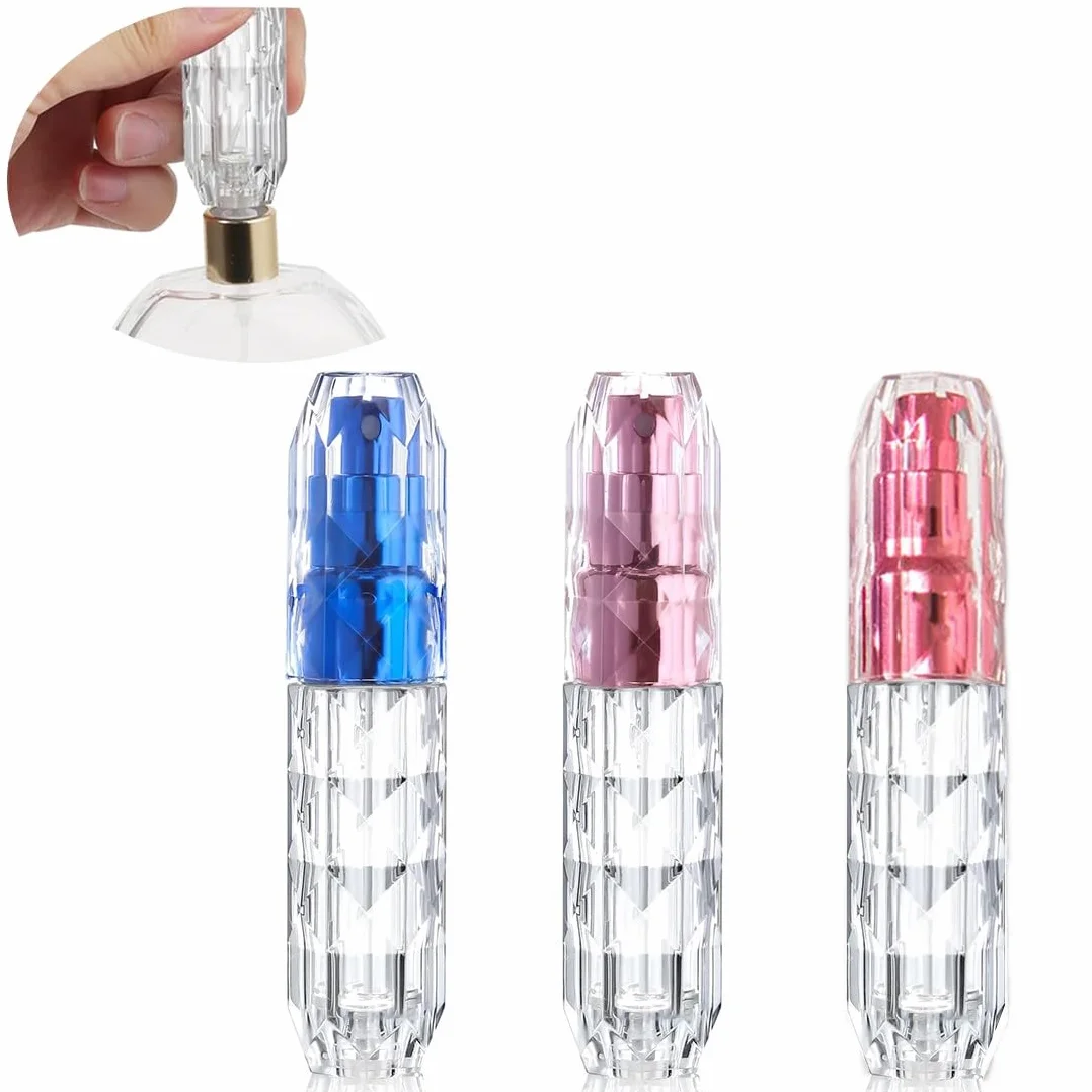 3 sztuki 5 ml rozpylacz perfum, wielokrotnego napełniania rozpylacz perfum, przenośny mini butelka z rozpylaczem, rozpylacz do butelek perfum z oknem, dobry na spacery, podróże i imprezy