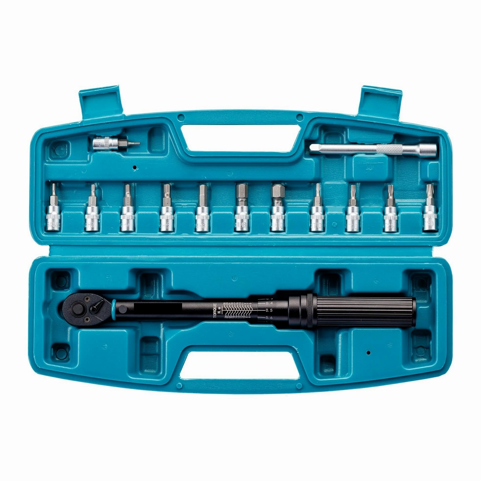 Rowerowy klucz dynamometryczny 1/4'', 5-25Nm, 0,1Nm Micro, zestaw kluczy dynamometrycznych Drive Click, sześciokątny, nasadki Torx/Star Bit, przedłużacz
