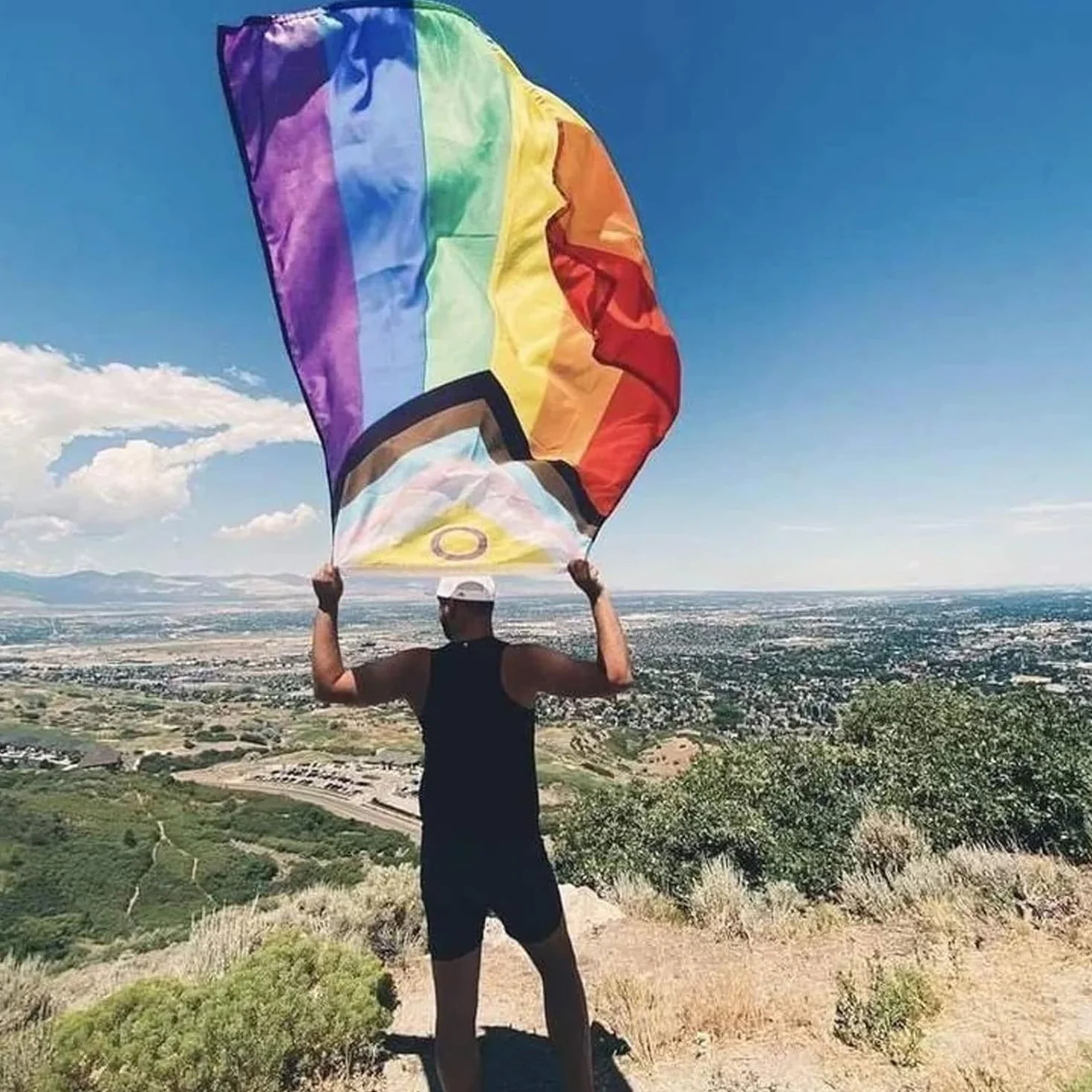 MOGADEE Zestaw flag Pride LGBTQ 150 x 90 cm z naklejkami