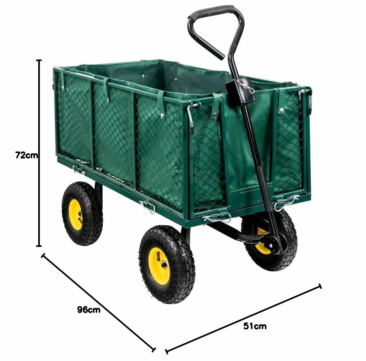 Mega-M Wózek ogrodowy transportowy składany 3W1 96x51x72 cm 500 kg