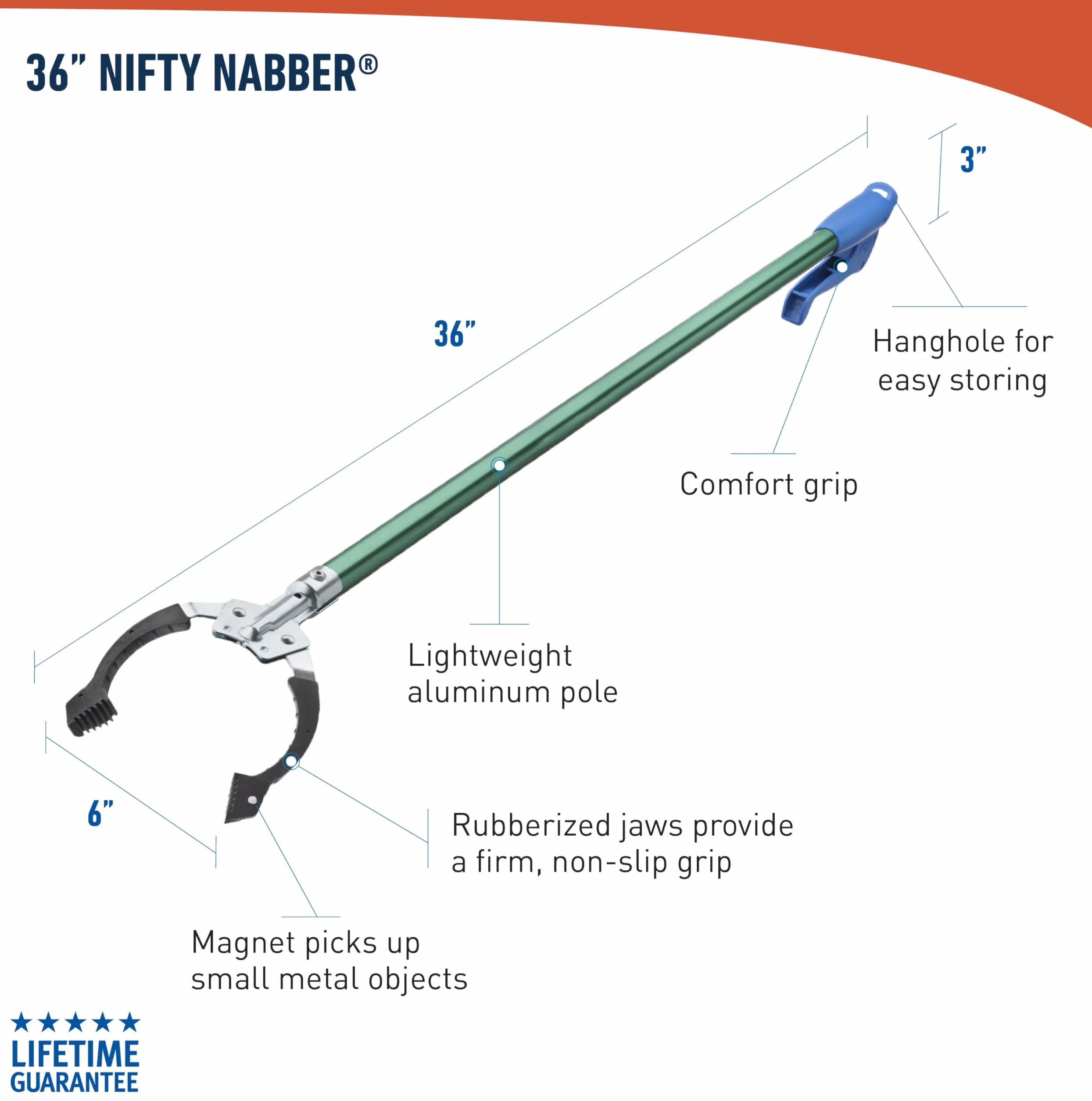 Unger Reacher Grabber Tool i zbieracz śmieci, zielony, 91,44 cm