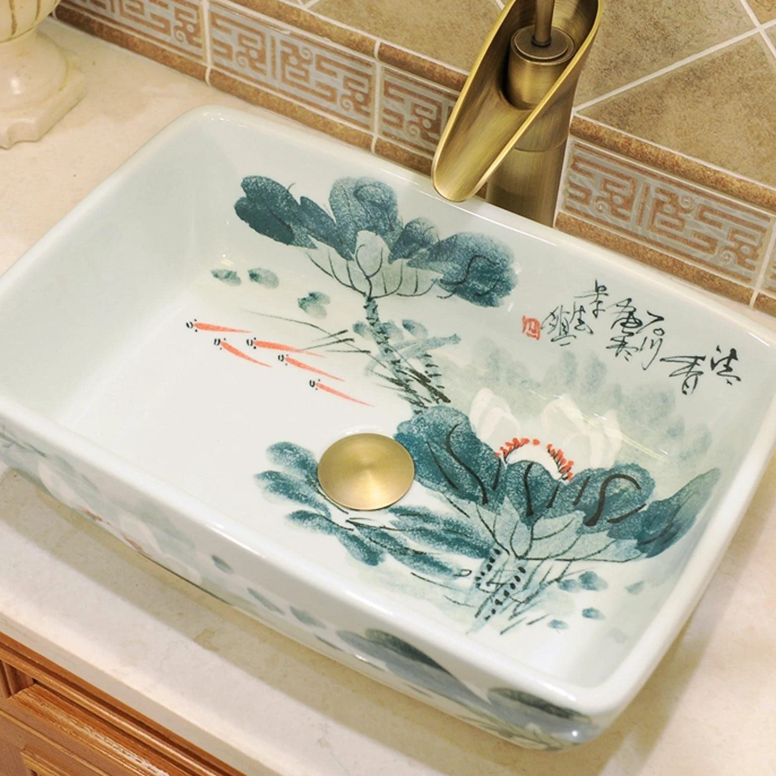 Prawdziwy ceramiczny Retro umywalka łazienkowa Umywalka na blat