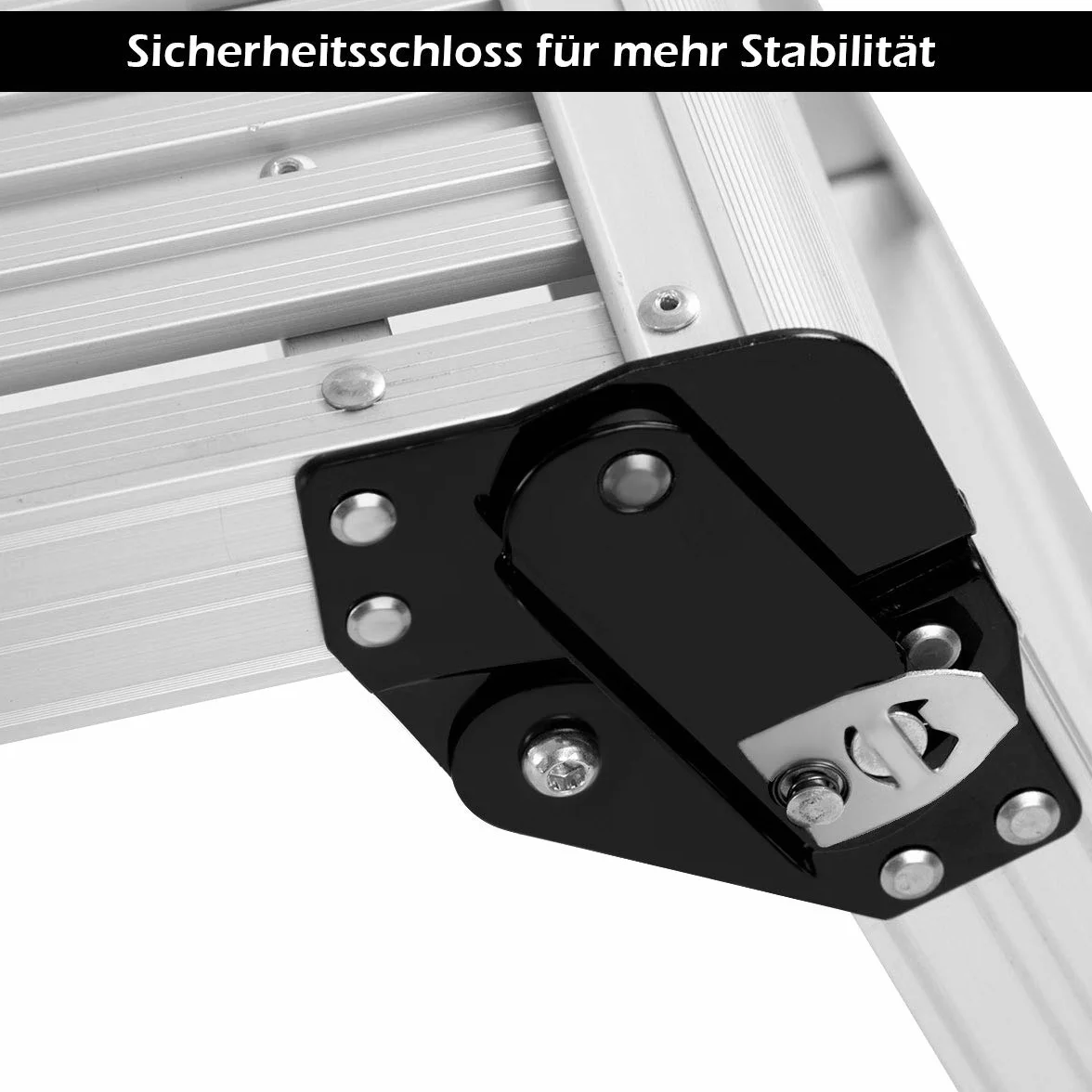 COSTWAY Aluminiowa platforma robocza, składana drabina z aluminiową platformą, składany stół warsztatowy, obciążenie do 150 kg, do garażu, ciężarówki, wewnątrz i na zewnątrz