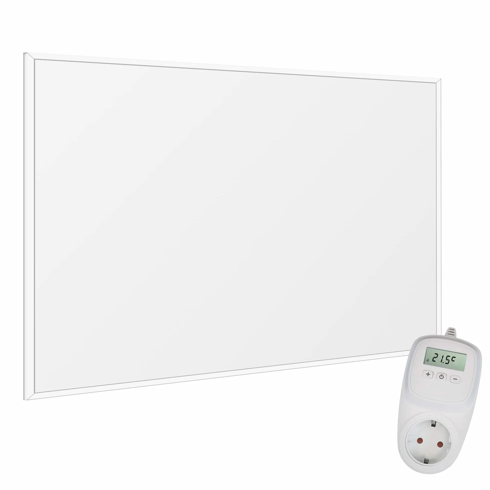 VIESTA F300 panel grzewczy na podczerwień, ogrzewanie ścienne, bardzo płaska płyta grzewcza, Carbon Crystal, 300 W, biały + termostat TH10