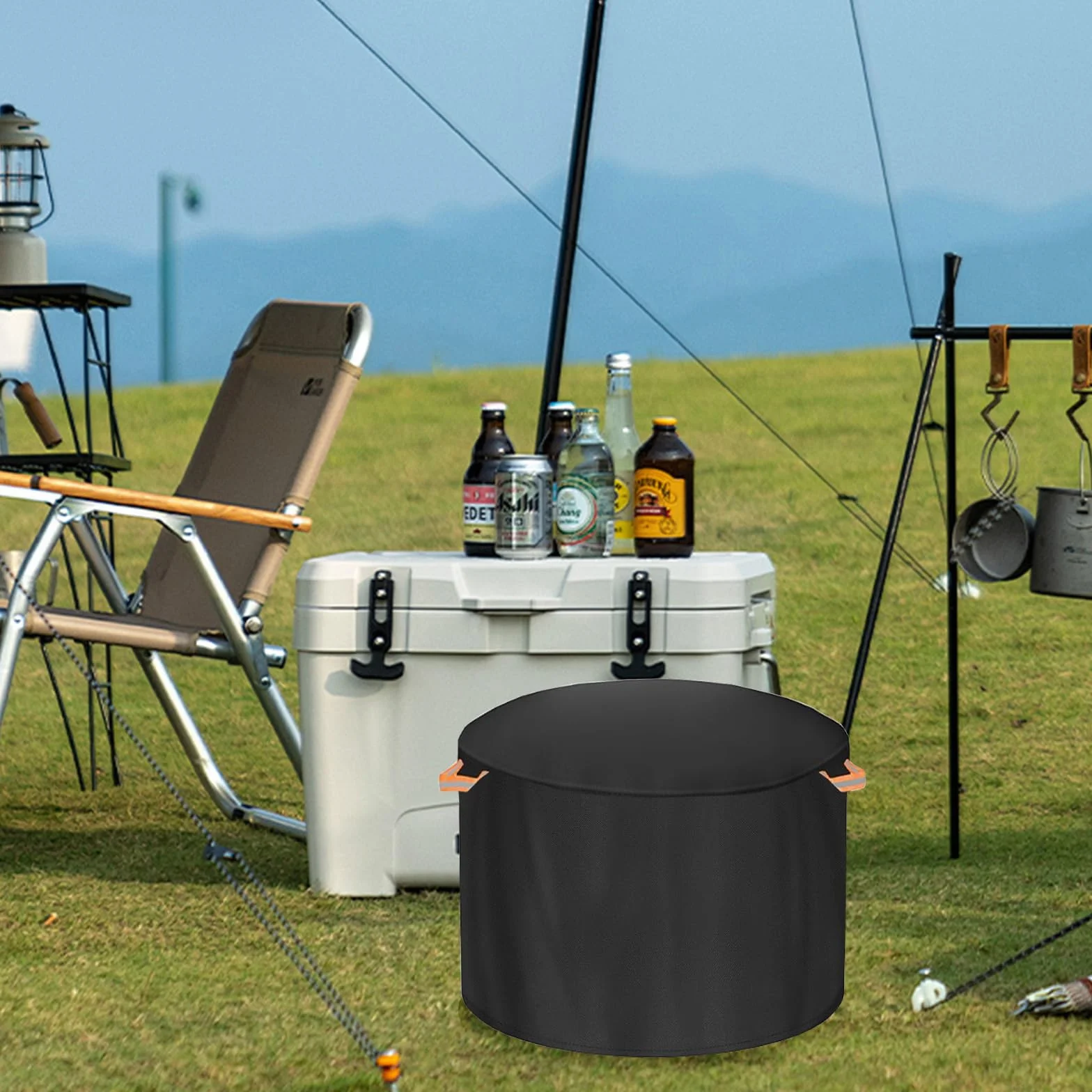 Etui ochronne do paleniska Solo Stove, okrągła osłona paleniska do użytku na zewnątrz, odporna na promieniowanie UV, tkanina bezdymna, osłona paleniska (Yukon – 71D x 42 H)