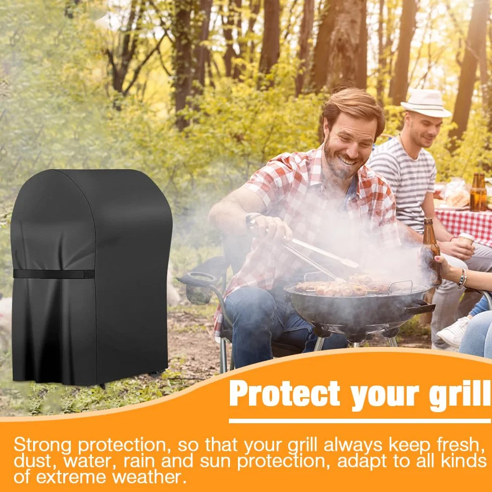 Wodoodporny pokrowiec na grill, 76 x 66 x 110 cm pokrowiec na grill, na zewnątrz 210D Oxford Tarpaulin Pokrywa grillowa na zewnątrz odporna na rozdarcie, do BBQ Grill, odporna na deszcz, kurz słońce