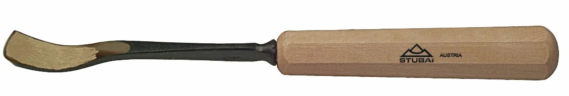 Stubai 522825 typ 28 z drewnianym uchwytem, dłuto do rzeźbienia w drewnie, złoty/beżowy, 25 mm