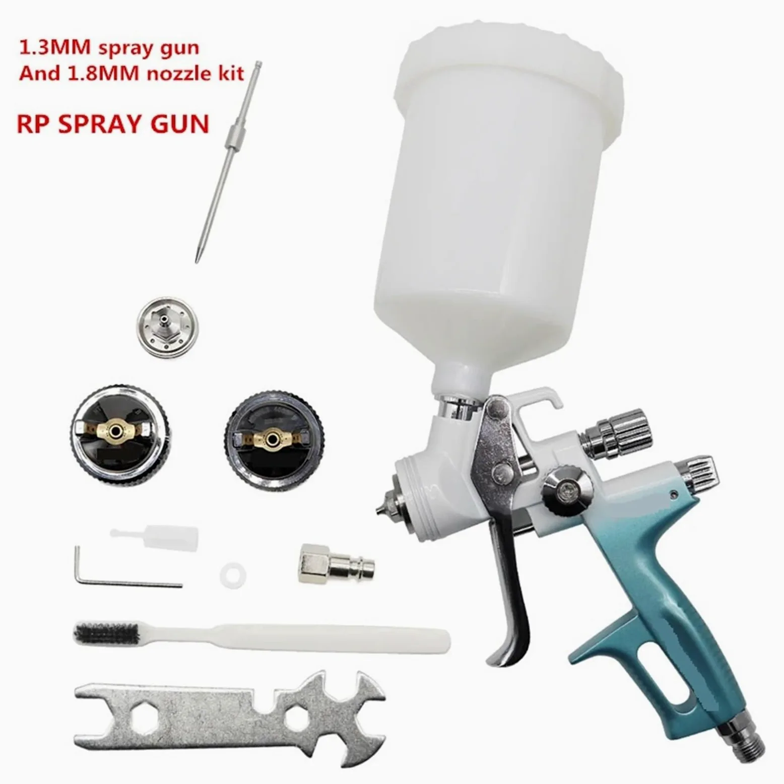 Pistolet Na Sprężone Powietrze 1.3mm Z Zestawem Dysz .8mm Naprawa Samochodów Do Malowania Natryskowego Aerograf Samochodu 4000B Precyzyjna Kontrola Spełnia Różne Potrzeby(B)