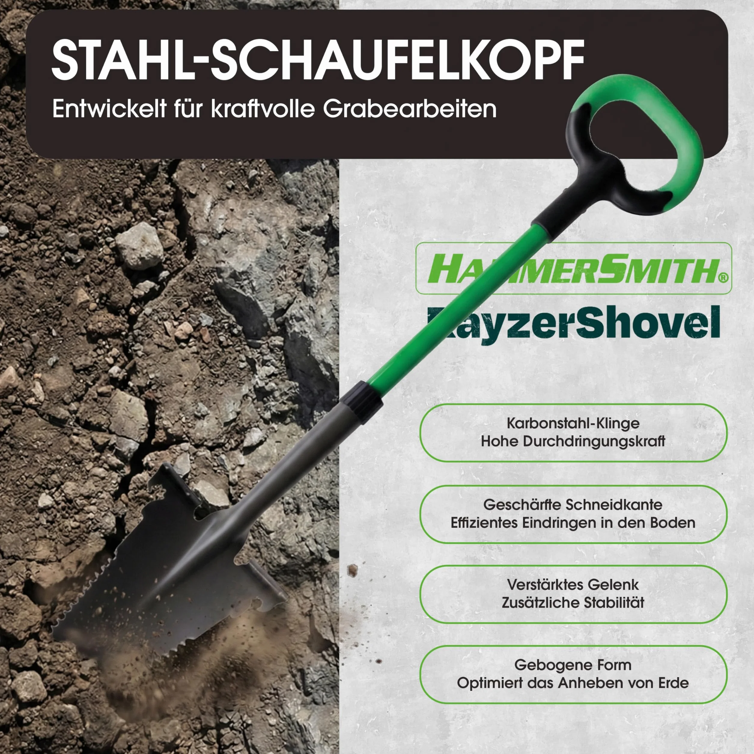Hammersmith RayzerShovel łopata z piłą do korzeni ogrodnicza do twardych podłóg kopanie cięcie piłowanie