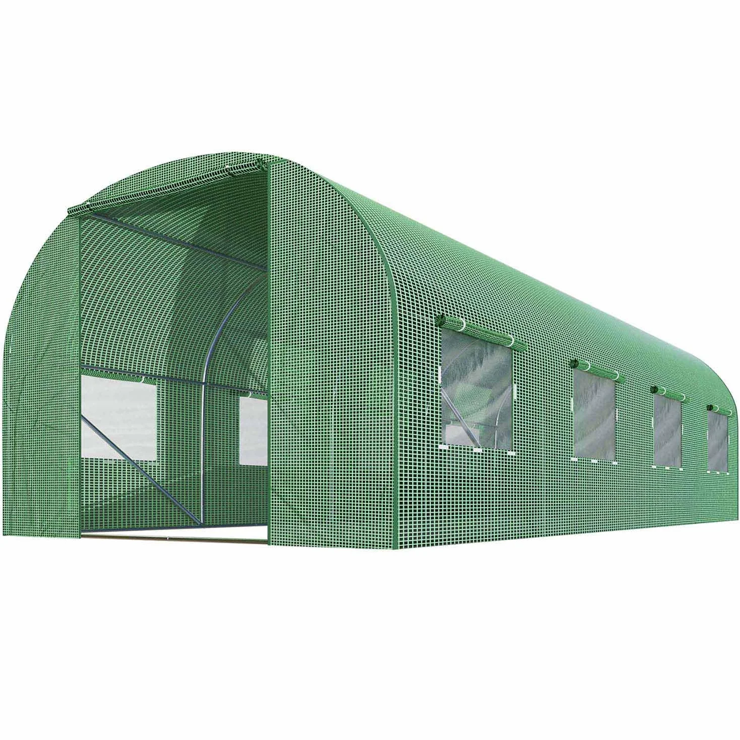 Szklarnia Foliowa Tunel Ogrodowy 2,5 x 4 x 2 m 10m2 Zielony Stalowe Profile Okna Z Moskitierami
