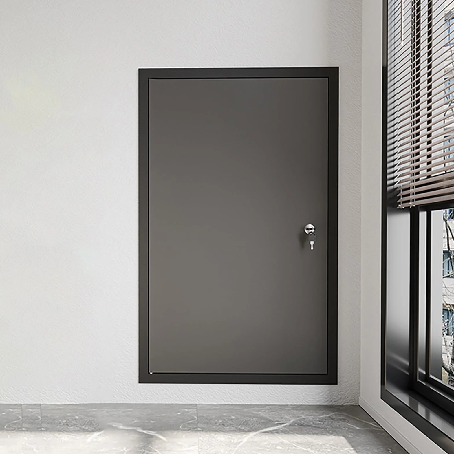 Zamykany aluminiowy panel dostępu do płyt kartonowo-gipsowych - konfigurowalne rozmiary(Black,38.1x66cm)