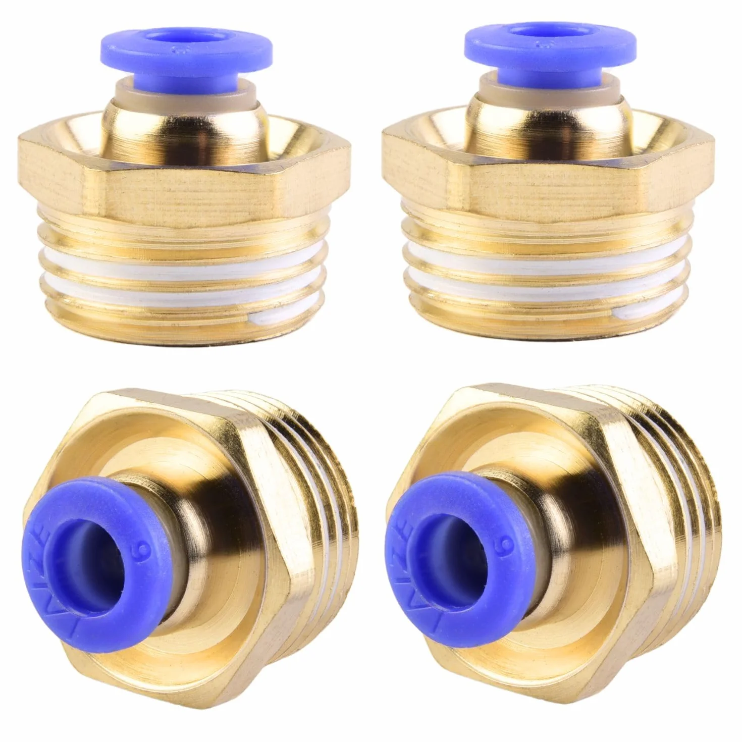 4 sztuki 6 mm 1/2 ''PT gwint zewnętrzny prosty Push to Connect Fittings wąż wtykowy pneumatyczny szybkozłączka