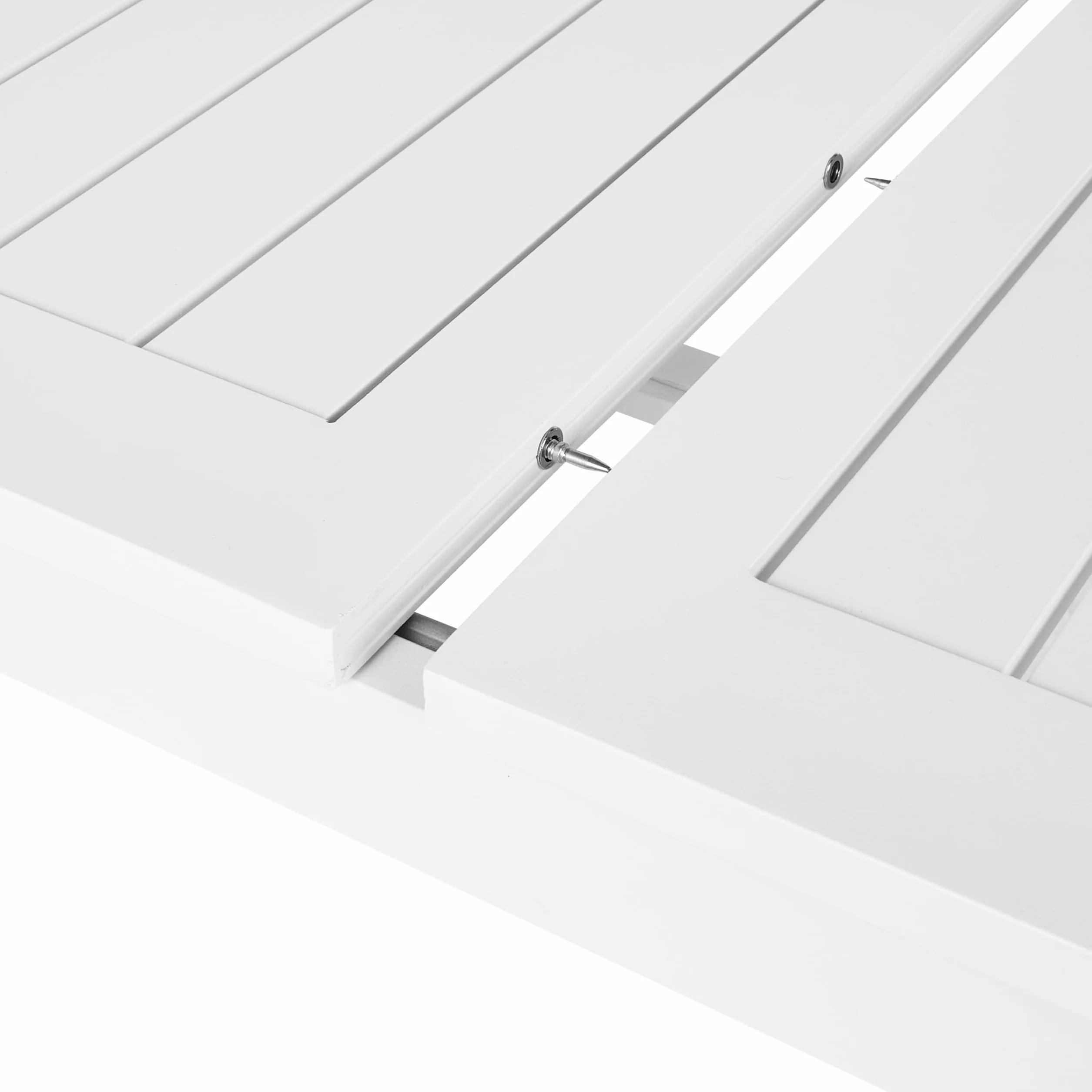 Stół ogrodowy rozkładany Skaloma 180/240 x 90 cm aluminium biały