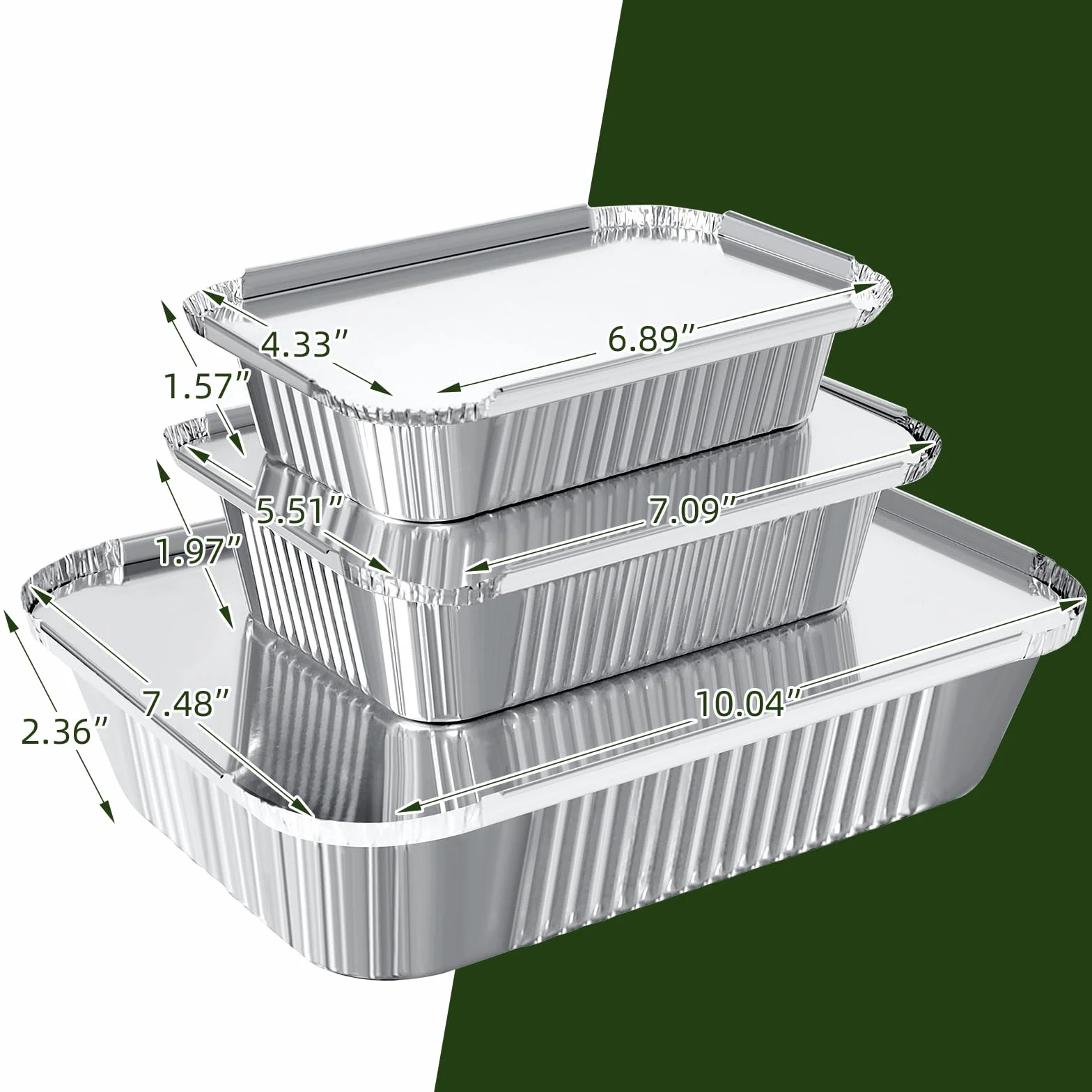 Aluminiowe miseczki z pokrywką 1750 ml 700 ml 410 ml 30 sztuk do gotowania pieczenia smażenia