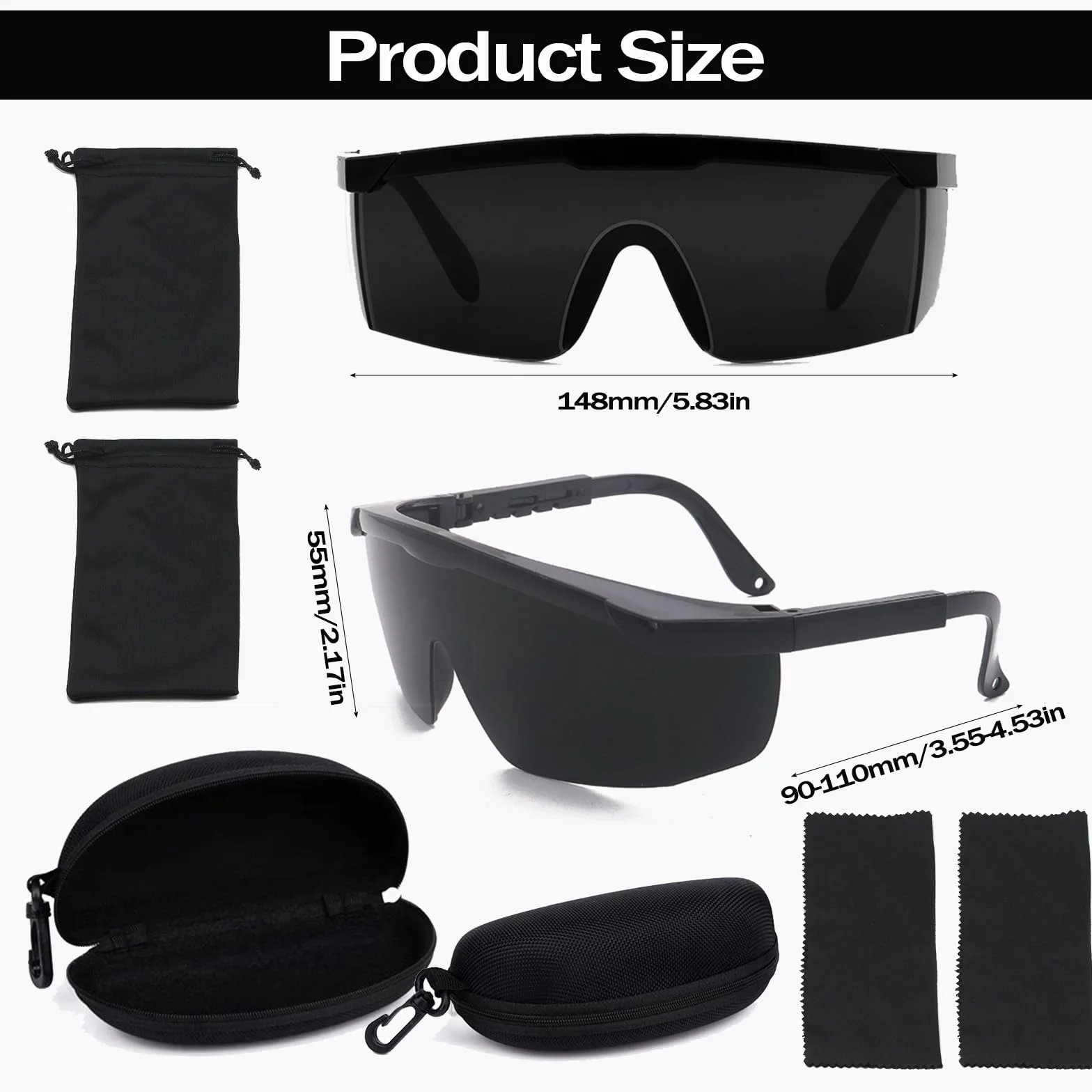 2 szt. Laserowe okulary ochronne na oczy, IPL 190-2000 nm Laserowe okulary ochronne, okulary ochronne do usuwania włosów do leczenia depilacji i operatora kosmetologii