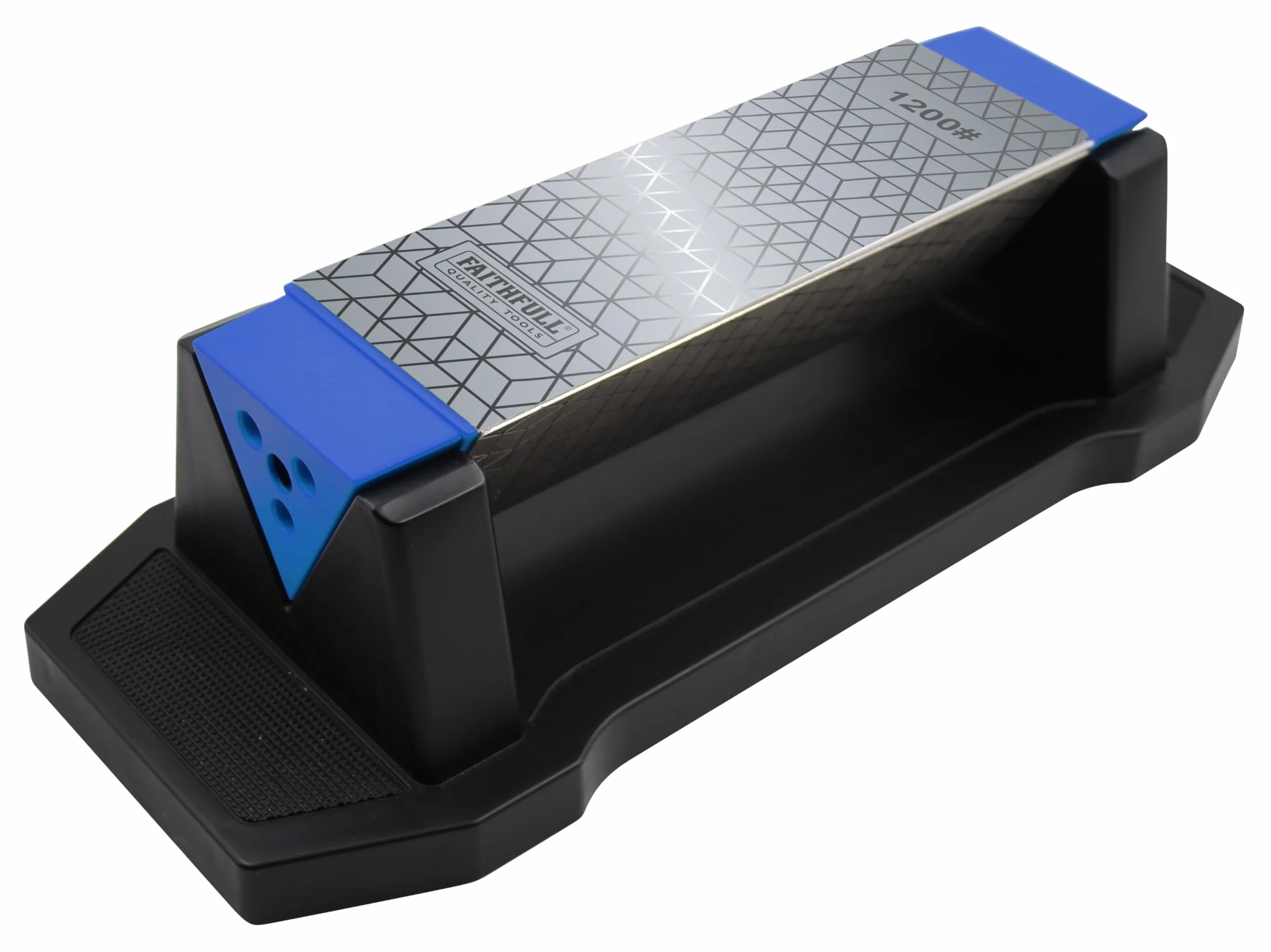Zestaw kamieni do ostrzenia Faithfull Diamond Sharpening Stone – trójkątny kamień do ostrzenia 150/325/1200, ostrzałka do noży i narzędzi z antypoślizgową podstawą, do stosowania na mokro lub na sucho