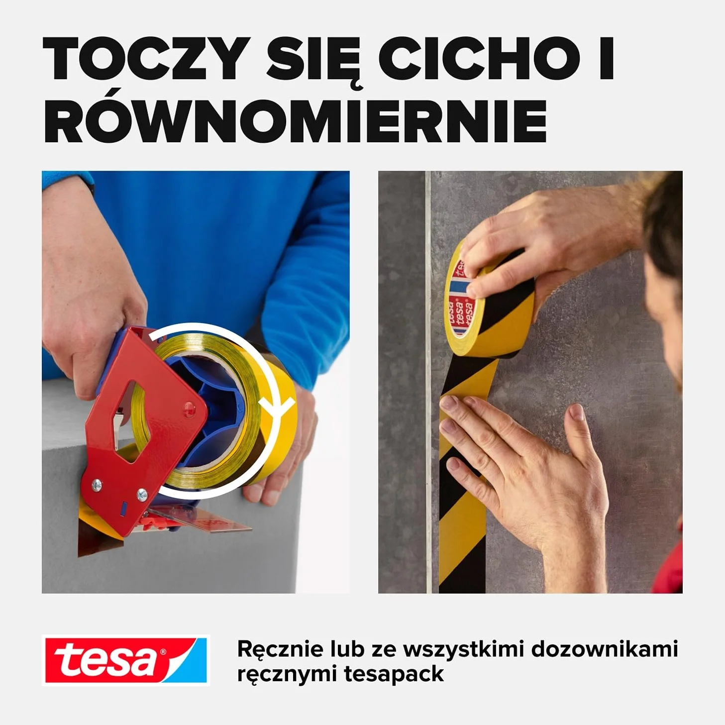 tesa SIGNAL 58133-00000-00 Taśma Sygnalizacyjna, Czarny/Żółty, 66 x 50 mm, 1 Rolka