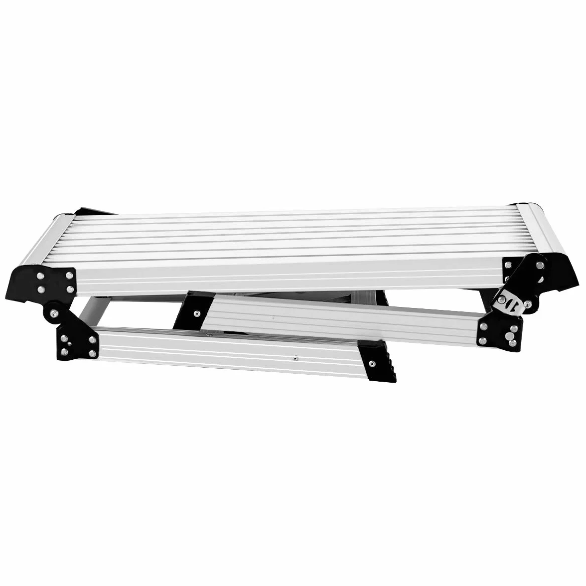COSTWAY Aluminiowa platforma robocza, składana drabina z aluminiową platformą, składany stół warsztatowy, obciążenie do 150 kg, do garażu, ciężarówki, wewnątrz i na zewnątrz
