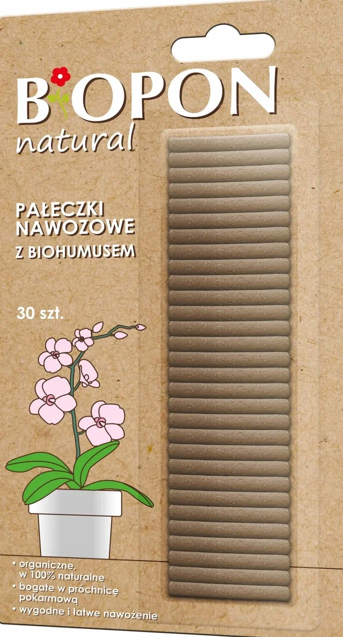 BIOPON Pałeczki nawozowe z biohumusem 30 szt.
