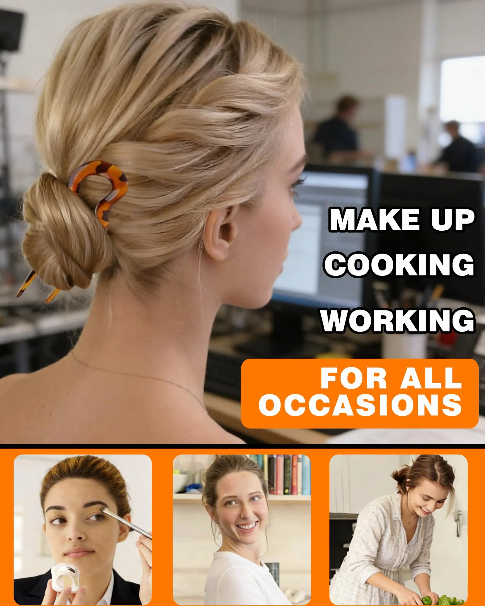 Szpilki do Włosów w Kształcie Litery U - 6 Sztuk Duże Szpilki, z Designem Falistym i Antypoślizgowym, do Chignon i Stylu Francuskiego, dla Wszystkich Typów Włosów, 6 Kolorów