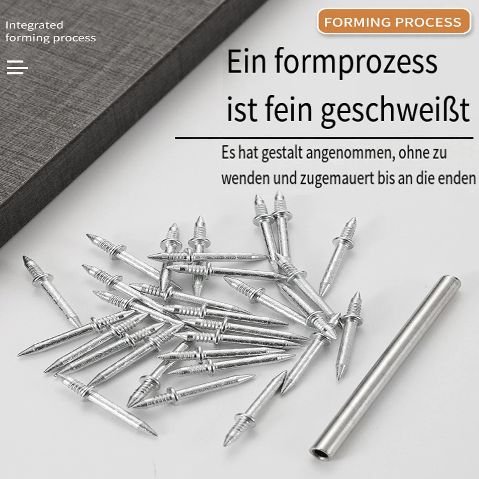 101 sztuk bezszwowych gwoździ z podwójną żyłką cokołową