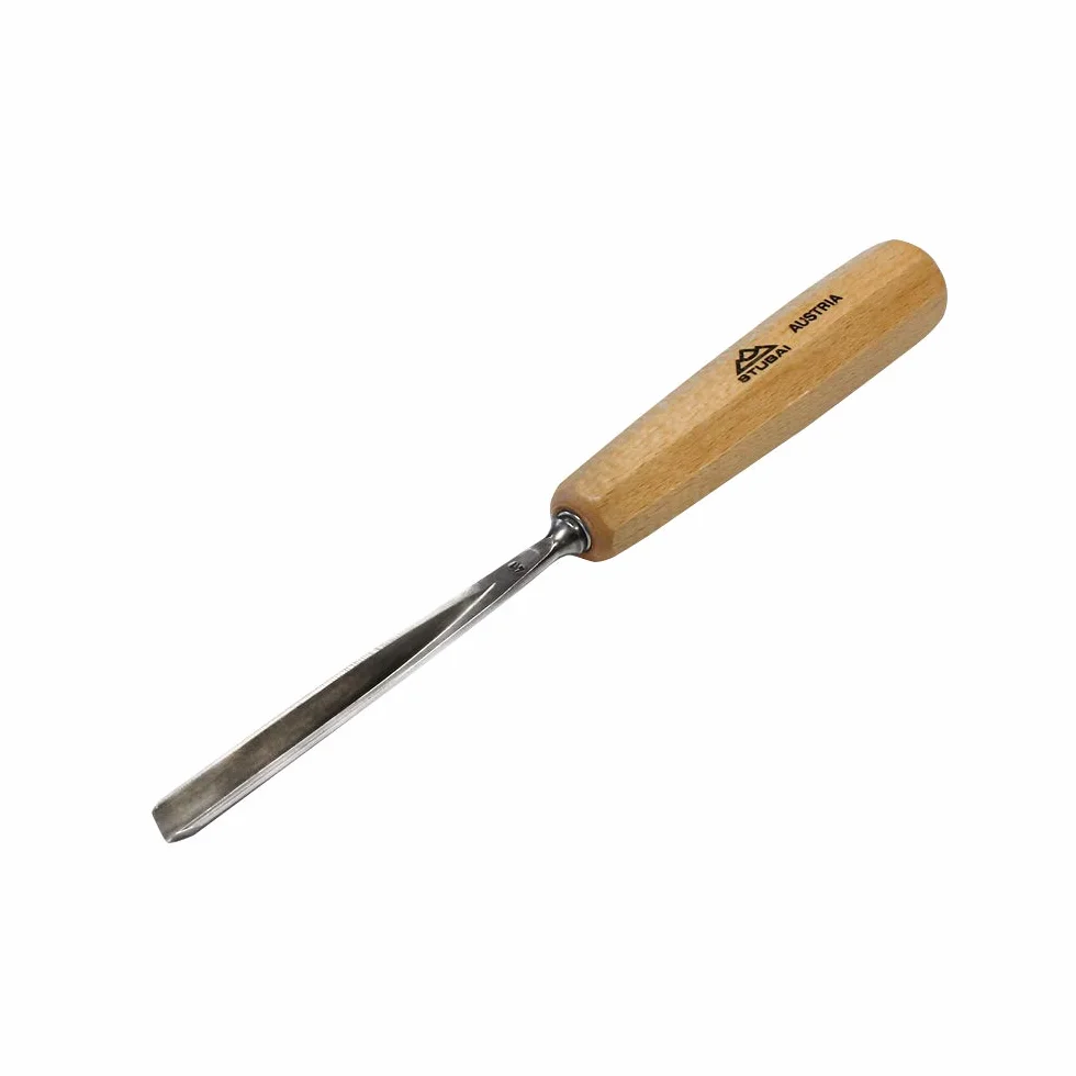 Stubai 554108 dłuto do rzeźbienia w drewnie, typ 41, długość polerowana, szaro-beżowa, 8 mm